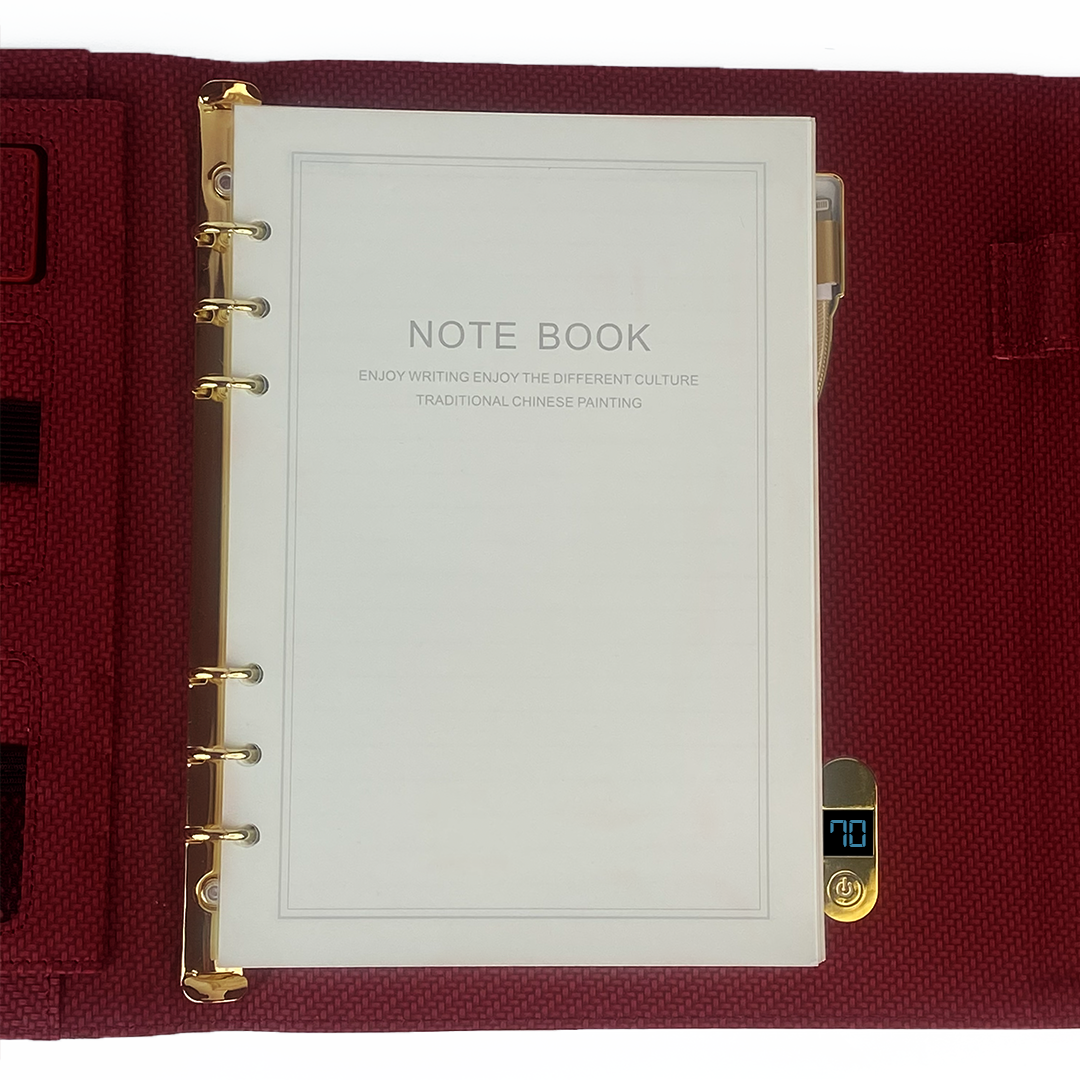 Sparq Smart – Wireless Charging Powerbank Ringbinder Notebook - Burgundy