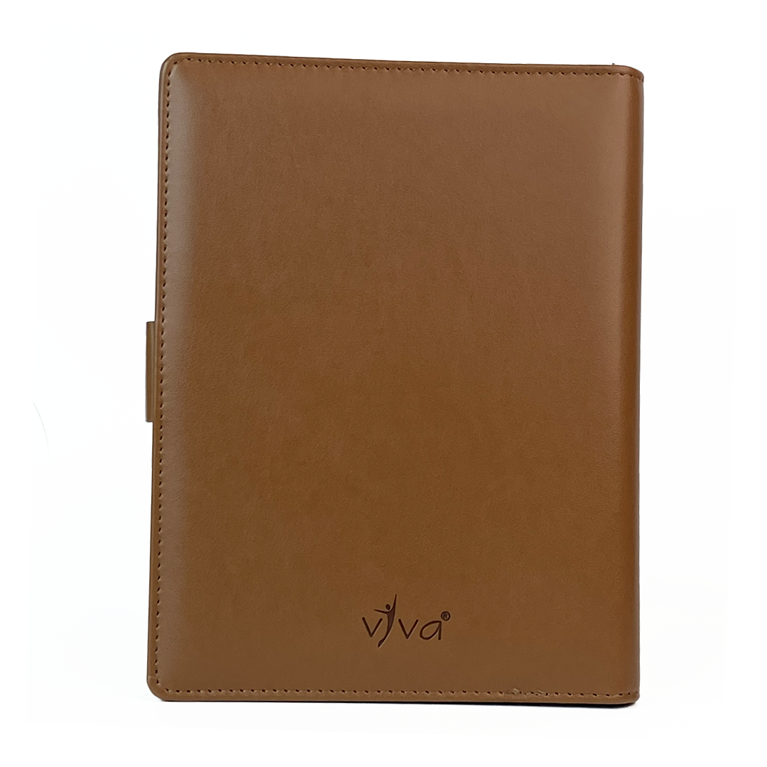 Next Gen - Smart Wireless Charging 8000 mAh Powerbank Notebook with 16 GB Pendrive - (Free Name Personalisation) - Tan