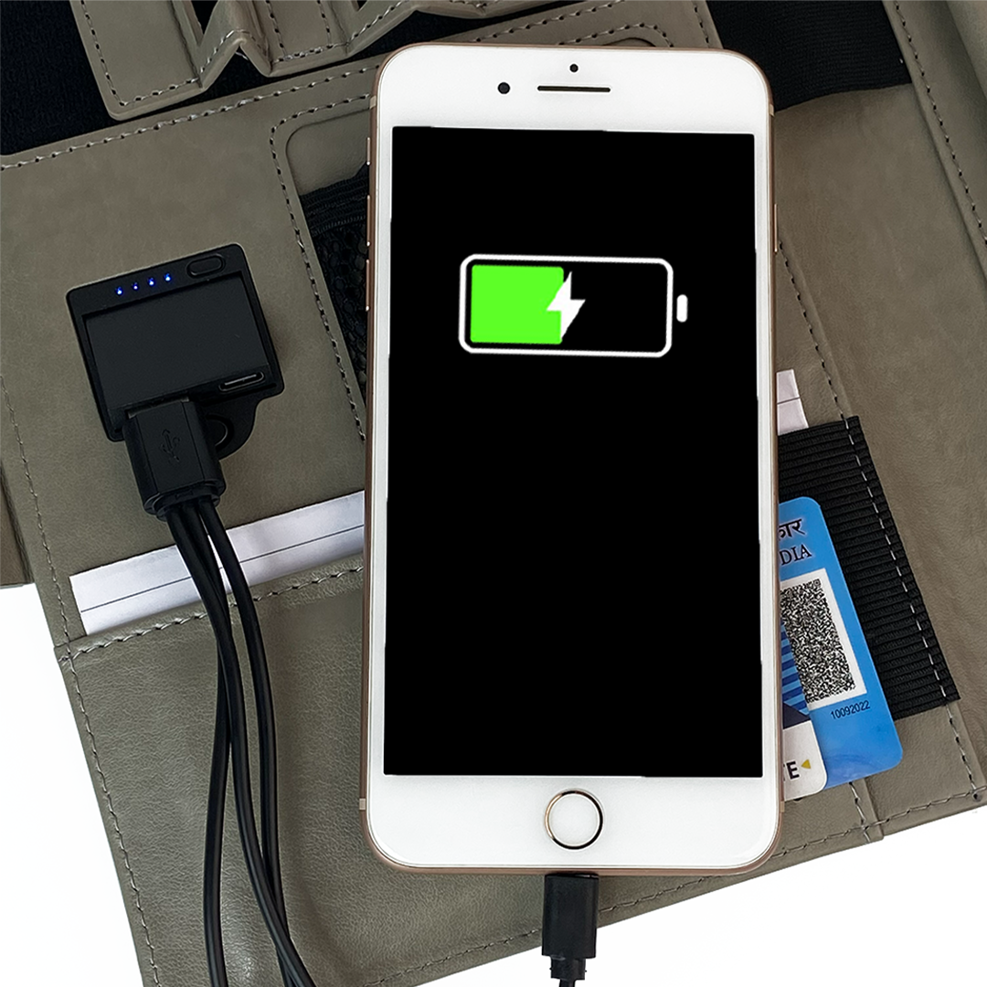 Next Gen - Smart Wireless Charging 8000 mAh Powerbank Notebook with 16 GB Pendrive - (Free Name Personalisation) - Grey