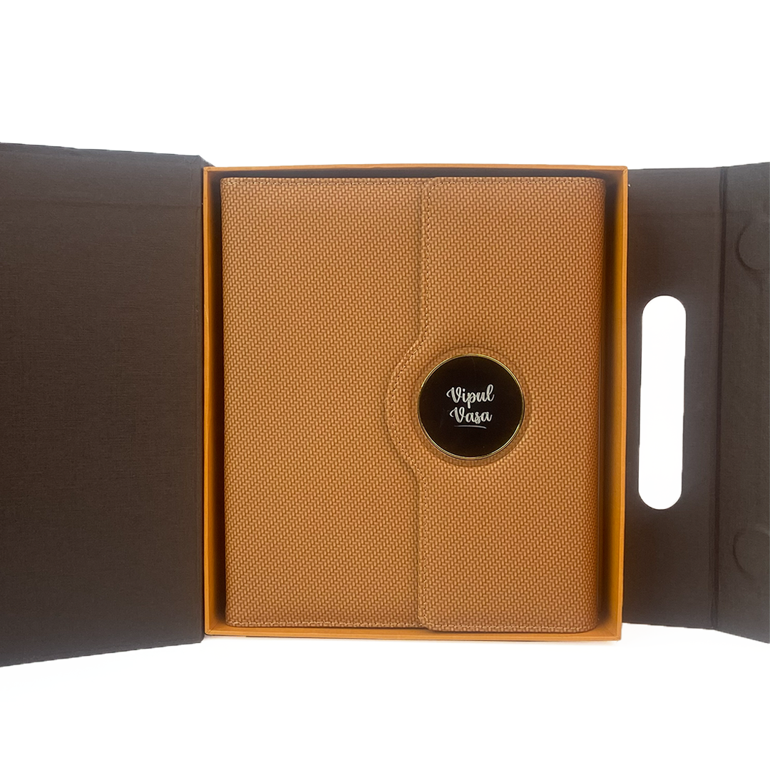 Sparq Smart – Wireless Charging Powerbank Ringbinder Notebook - Tan