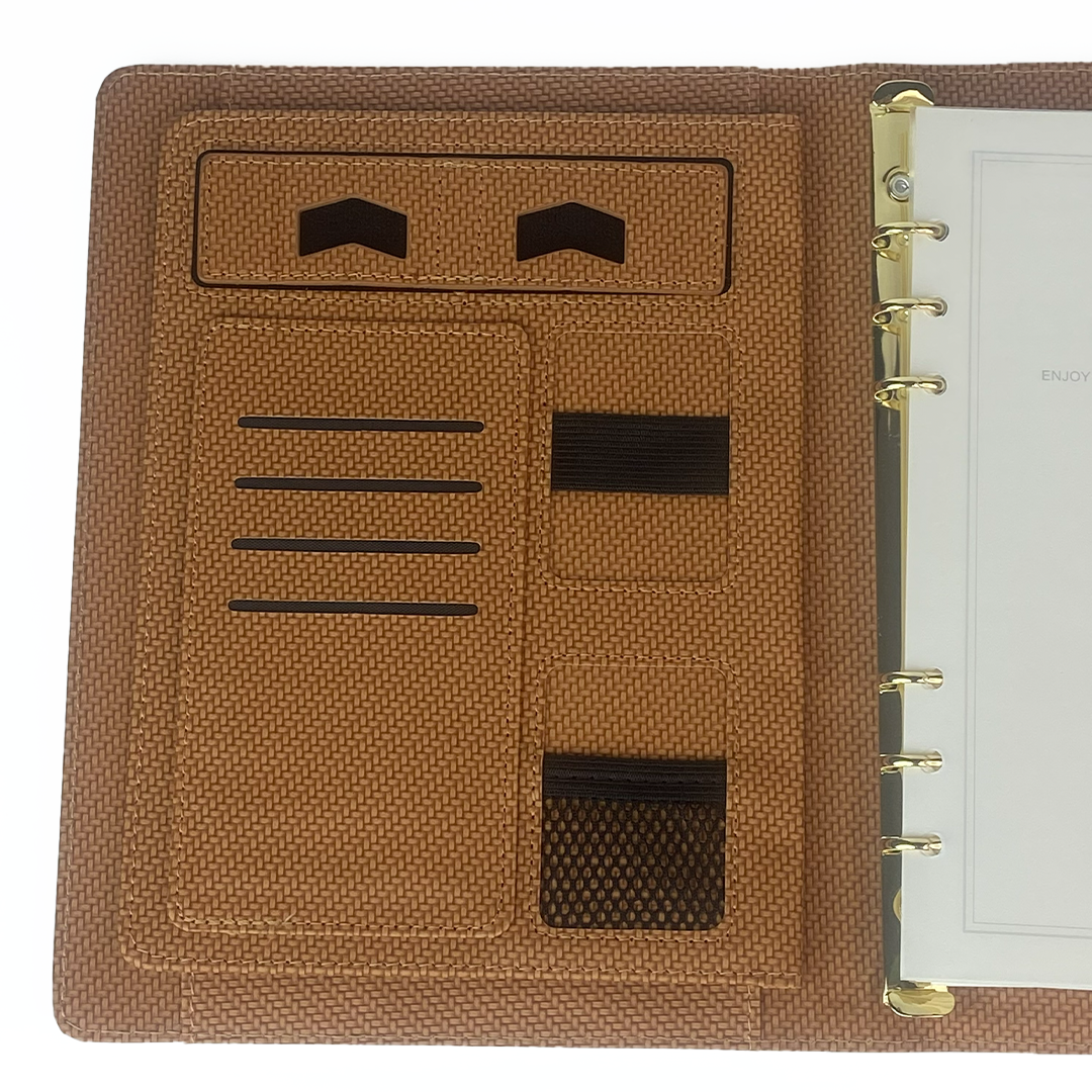 Sparq Smart – Wireless Charging Powerbank Ringbinder Notebook - Tan