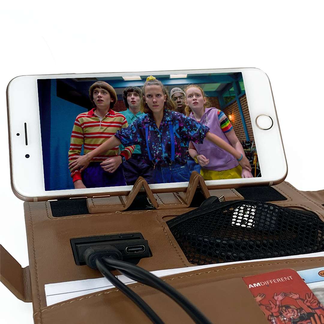 Next Gen - Smart Wireless Charging 8000 mAh Powerbank Notebook with 16 GB Pendrive - (Free Name Personalisation) - Tan