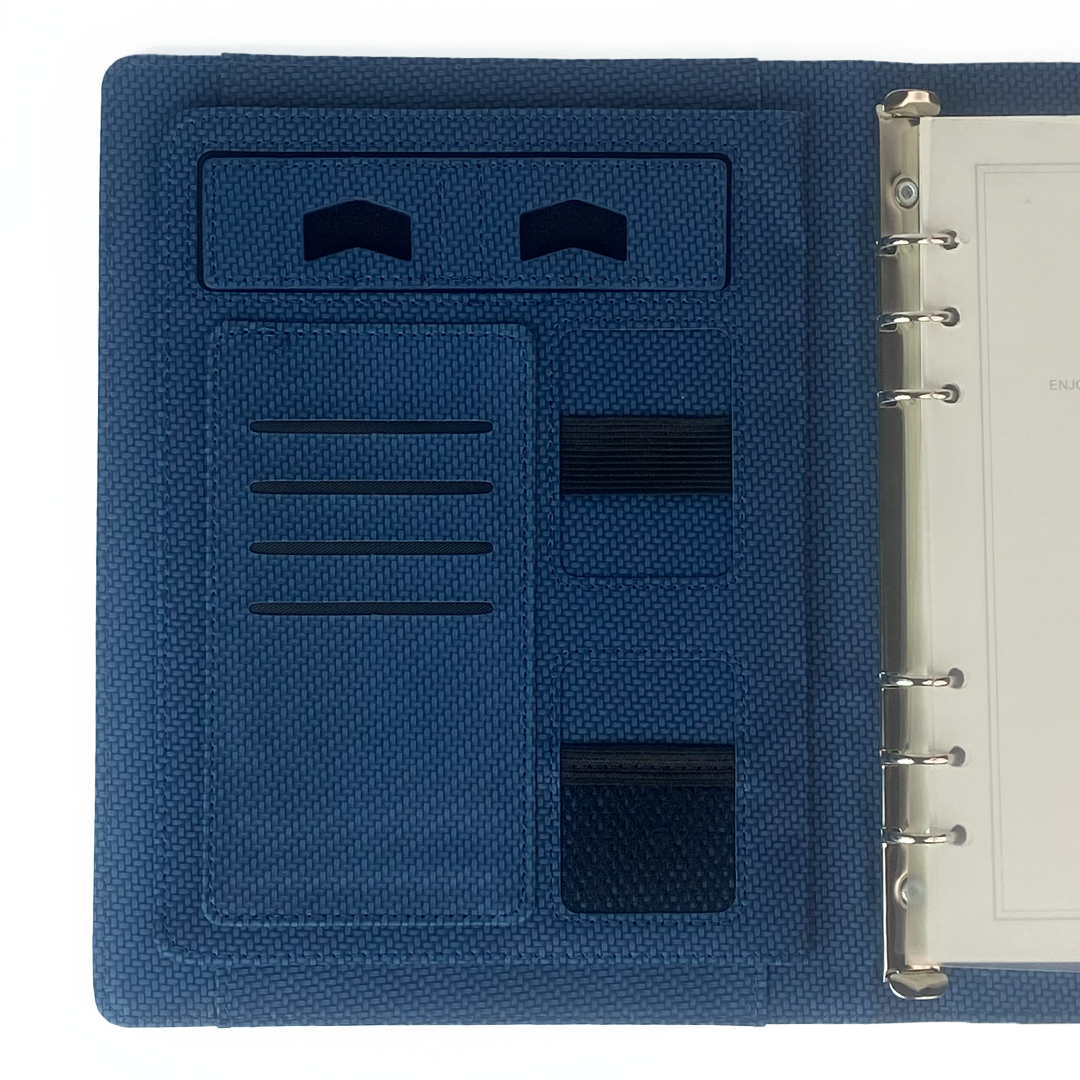 Sparq Smart – Wireless Charging Powerbank Ringbinder Notebook - Navy Blue