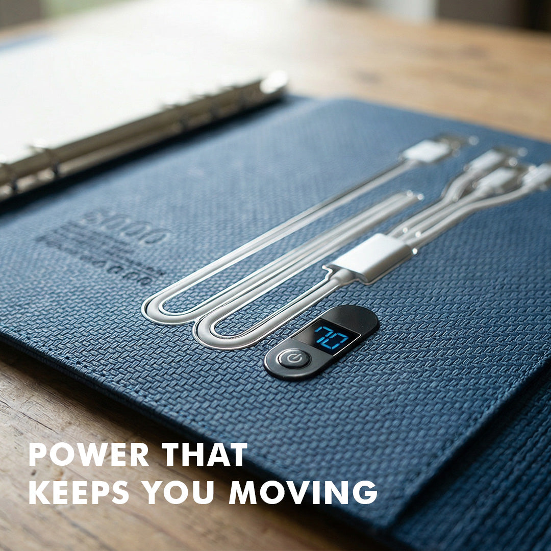 Sparq Smart Wireless Charging 8000 mAh Powerbank Notebook (Free Name Personalisation) - Grey