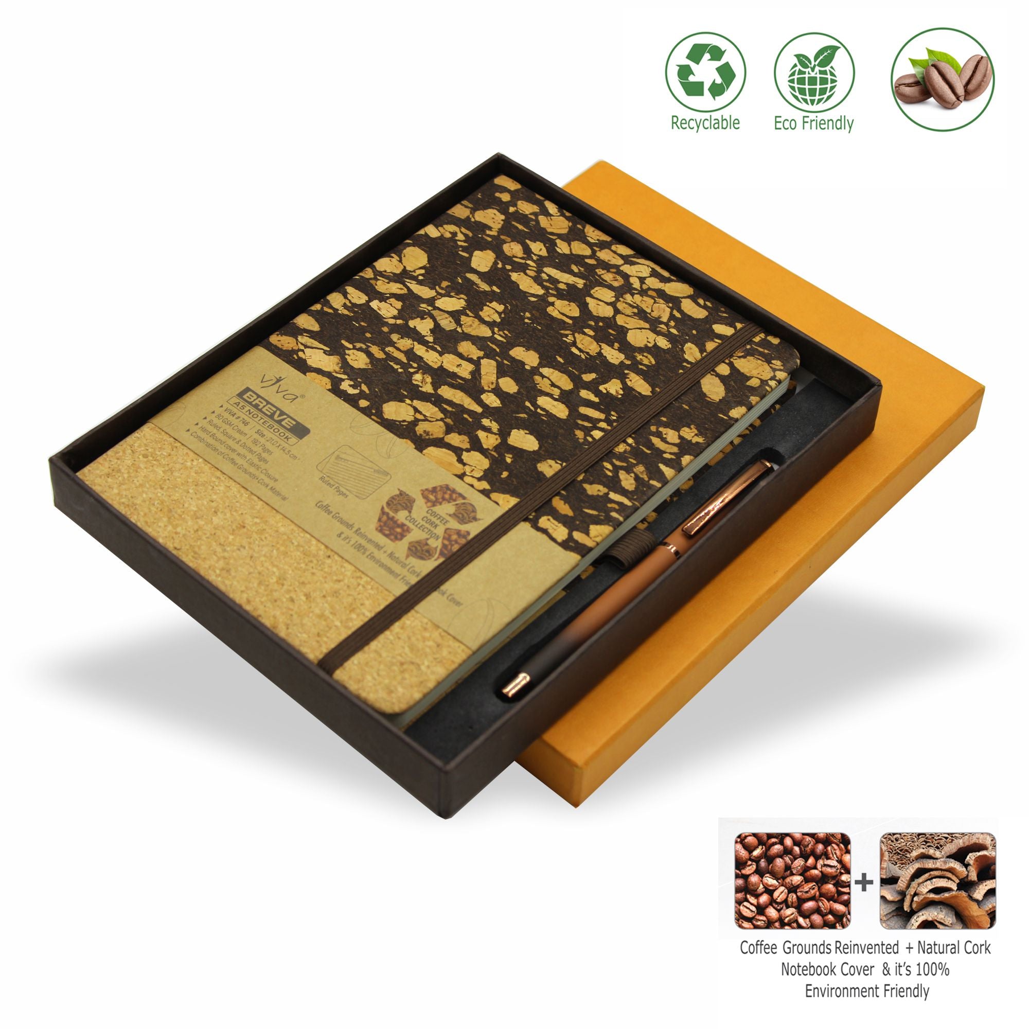 Breve Coffee Notebook & Espresso Coffee Pen (Gift Set)