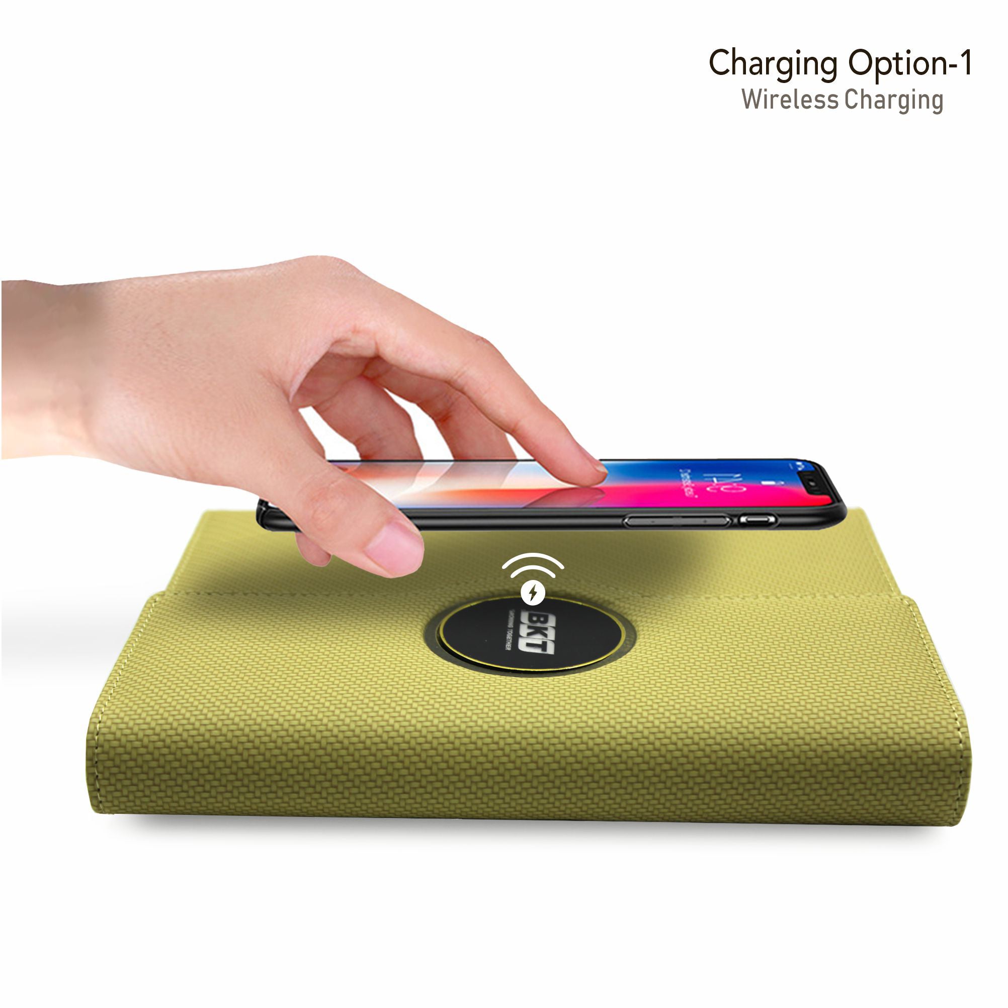 Sparq Smart Wireless Charging 8000 mAh Powerbank Notebook (Free Name Personalisation) - Beige