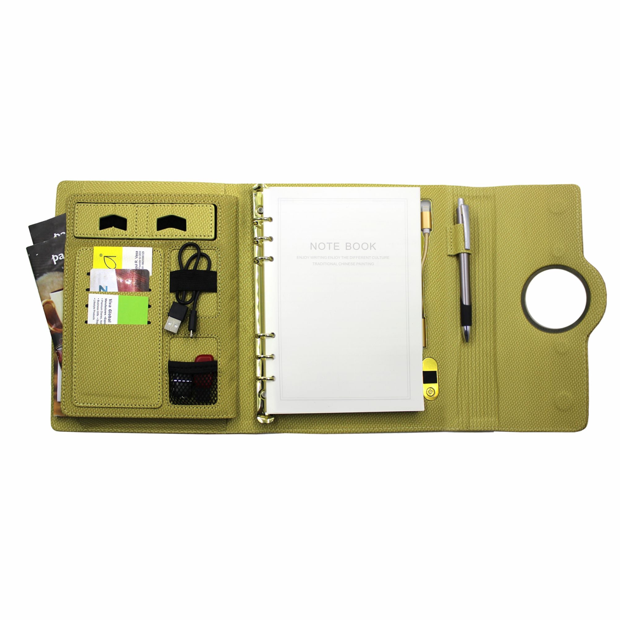 Sparq Smart Wireless Charging 8000 mAh Powerbank Notebook (Free Name Personalisation) - Beige