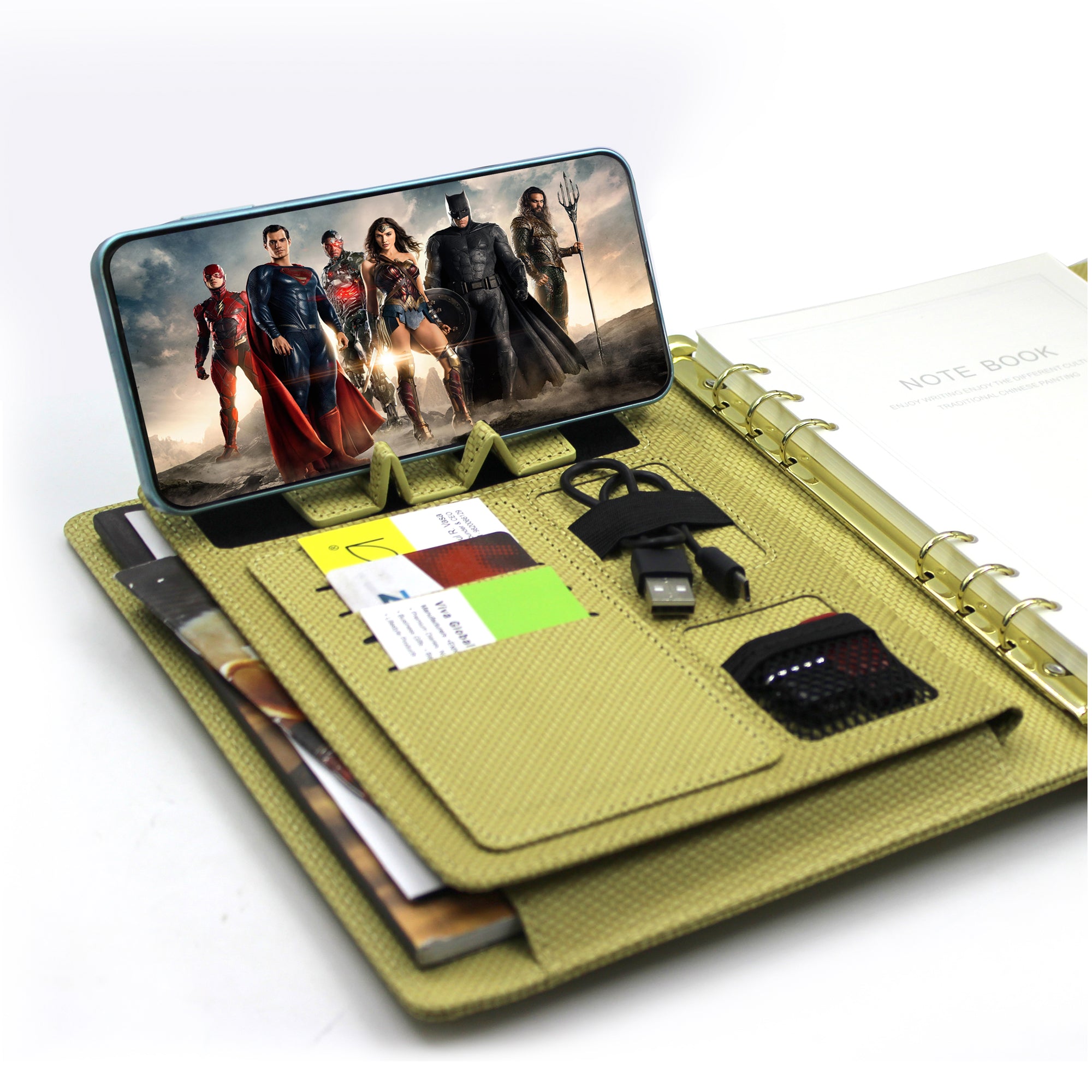 Sparq Smart Wireless Charging 8000 mAh Powerbank Notebook (Free Name Personalisation) - Beige