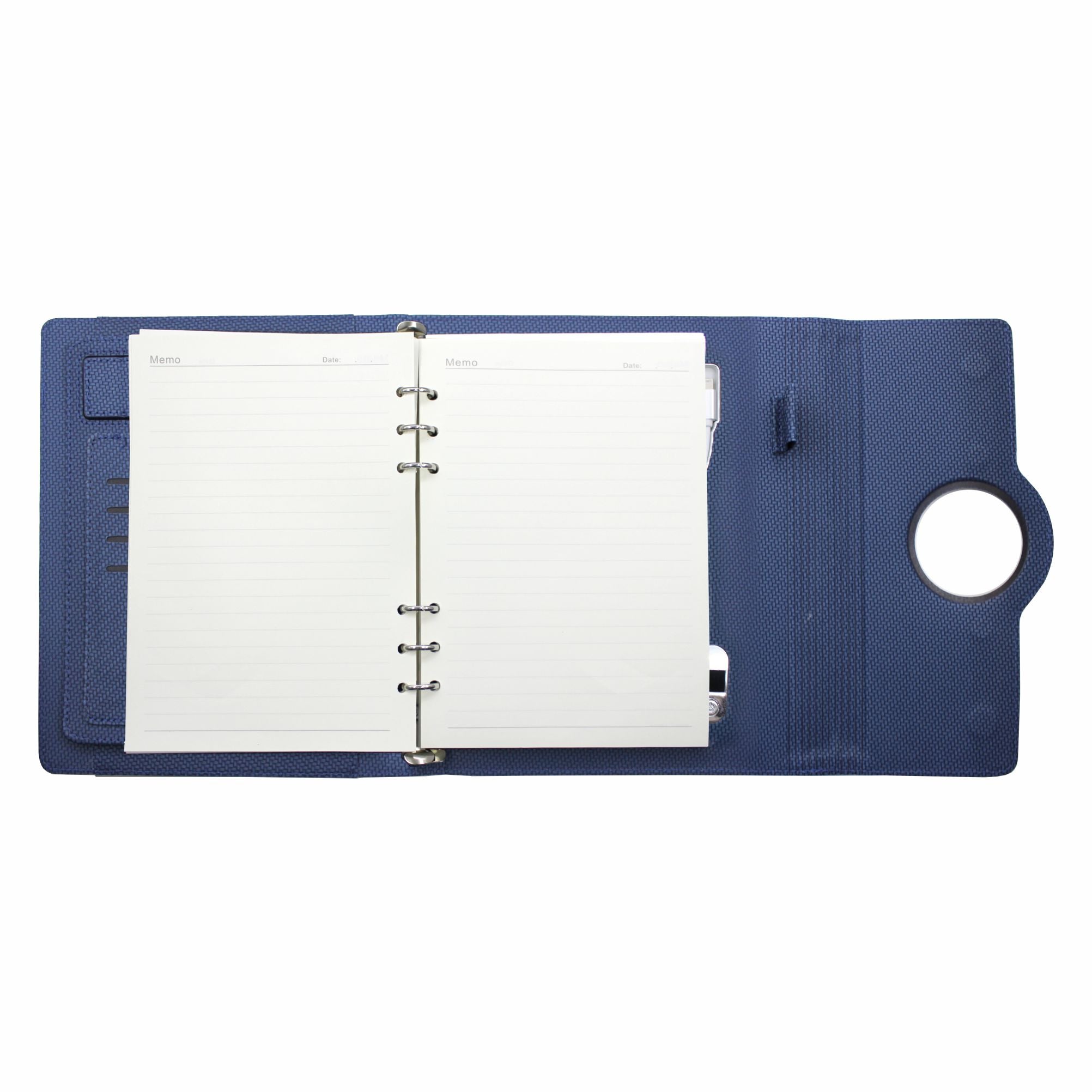 Sparq Smart Wireless Charging 8000 mAh Powerbank Notebook (Free Name Personalisation) - Navy Blue