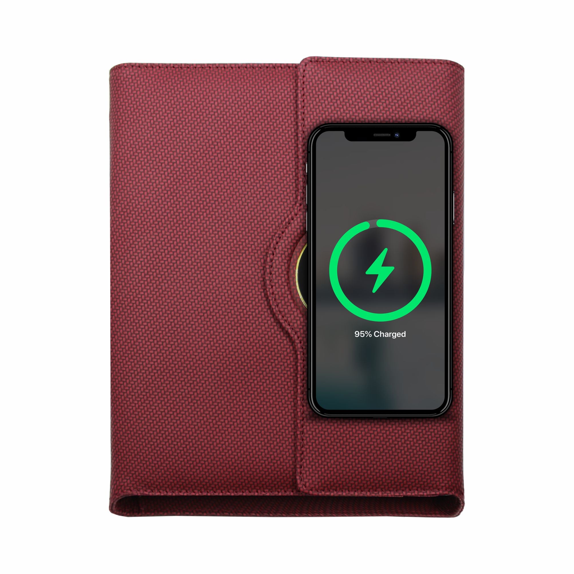 Sparq Smart – Wireless Charging Powerbank Ringbinder Notebook - Burgundy