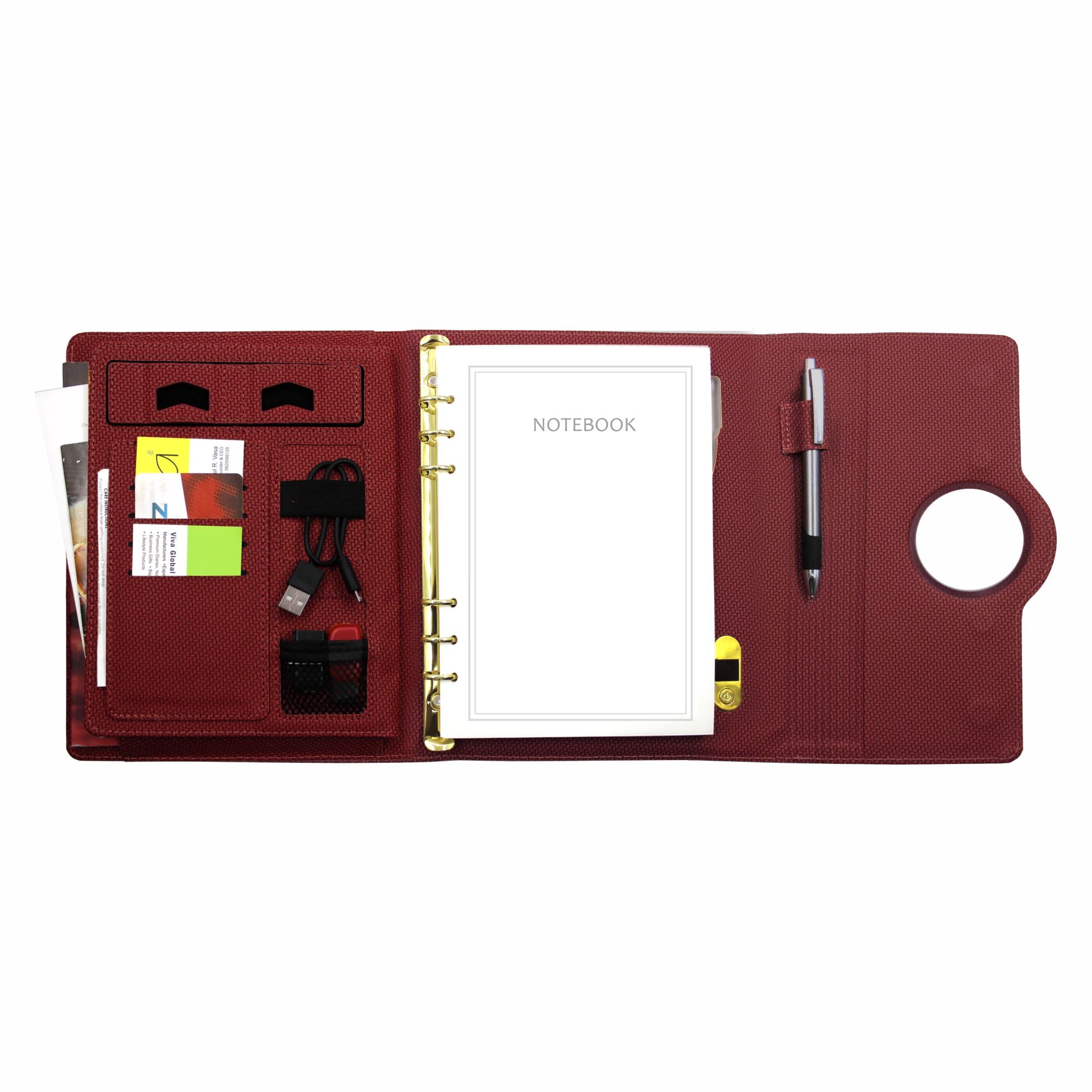 Sparq Smart Wireless Charging 8000 mAh Powerbank Notebook (Free Name Personalisation) - Burgundy