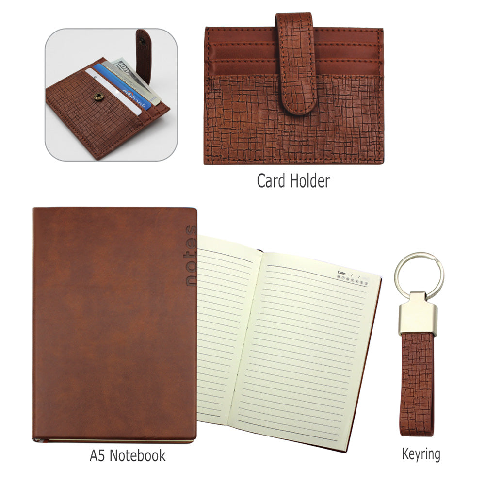 COMBO-NCK 3 PC Gift Set (Notebook + Card Holder + Keyring)