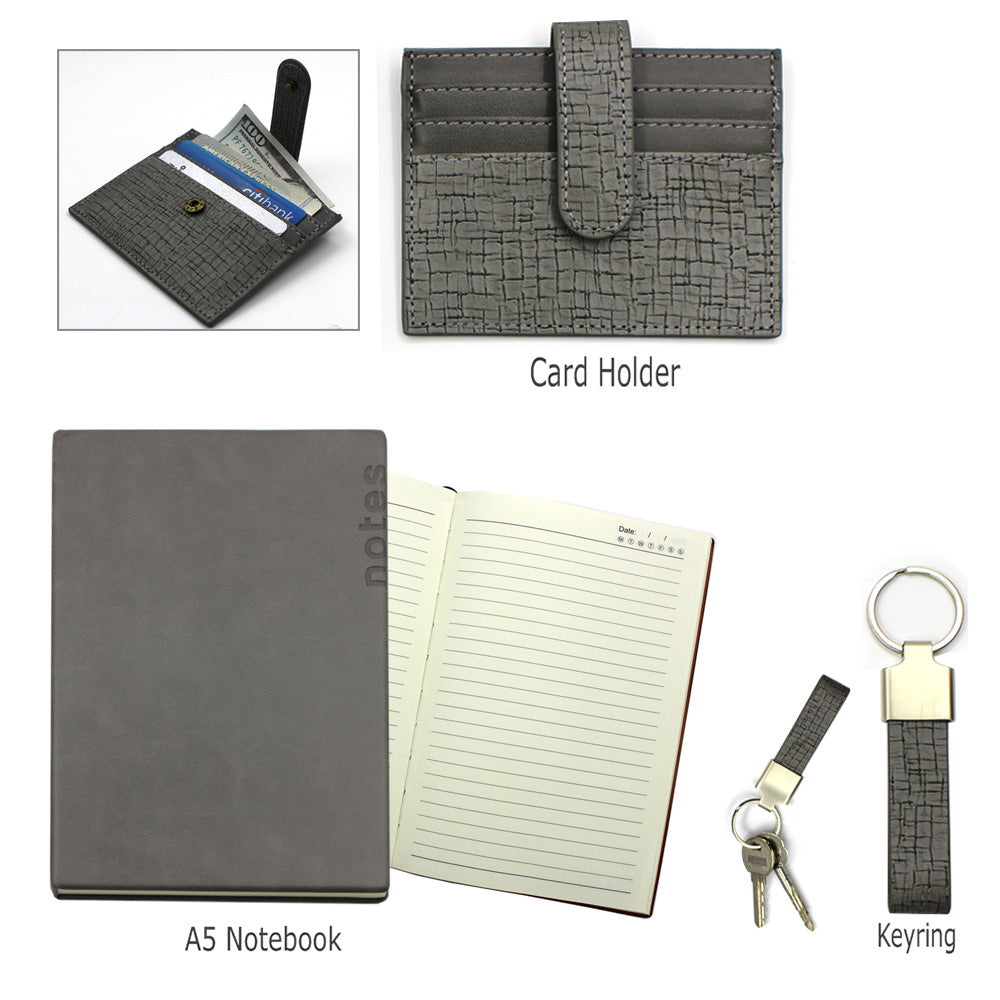 COMBO-NCK 3 PC Gift Set (Notebook + Card Holder + Keyring)