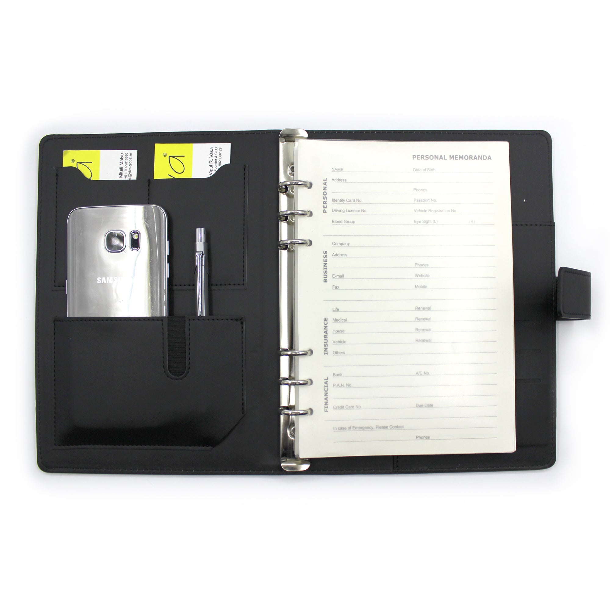 Personalised Mobinox Smart Organizer Ringbinder Notebook with Mobile Stand - No Cash on Delivery