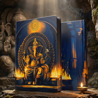 Ganpati Bappa UV Printed 3D Embossed Illustrated 256 Pages Ruled Journal Notebook (Limited Edition)
