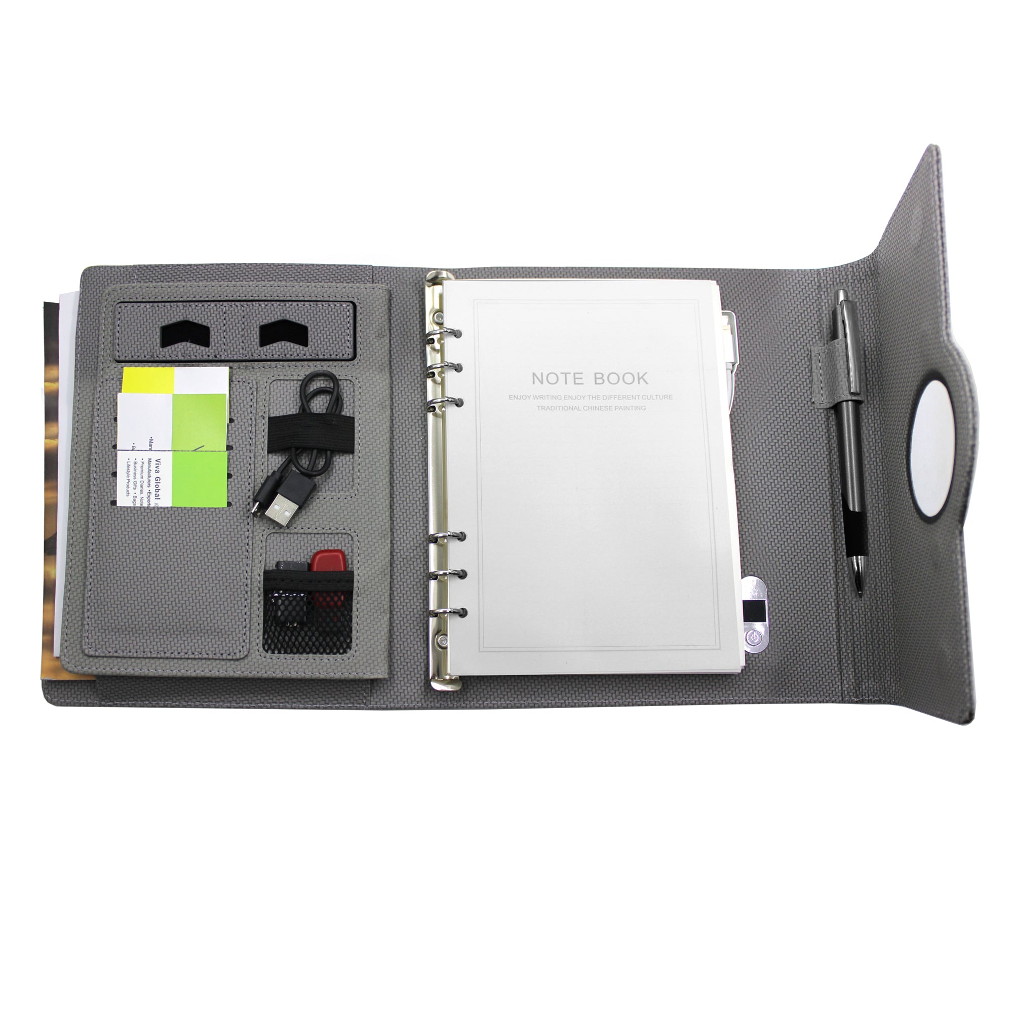 Sparq Smart Wireless Charging 8000 mAh Powerbank Notebook (Free Name Personalisation) - Grey