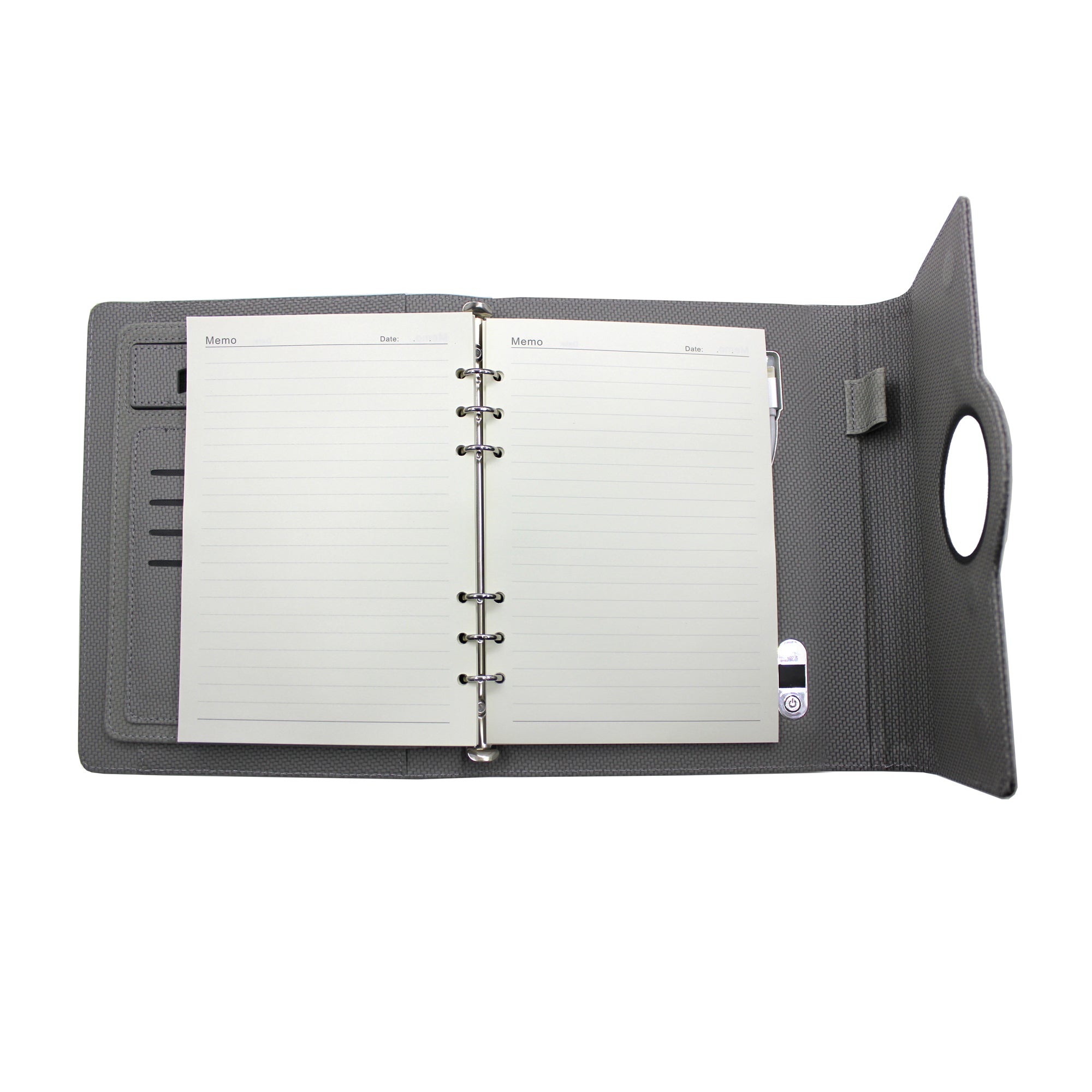 Sparq Smart Wireless Charging 8000 mAh Powerbank Notebook (Free Name Personalisation) - Grey