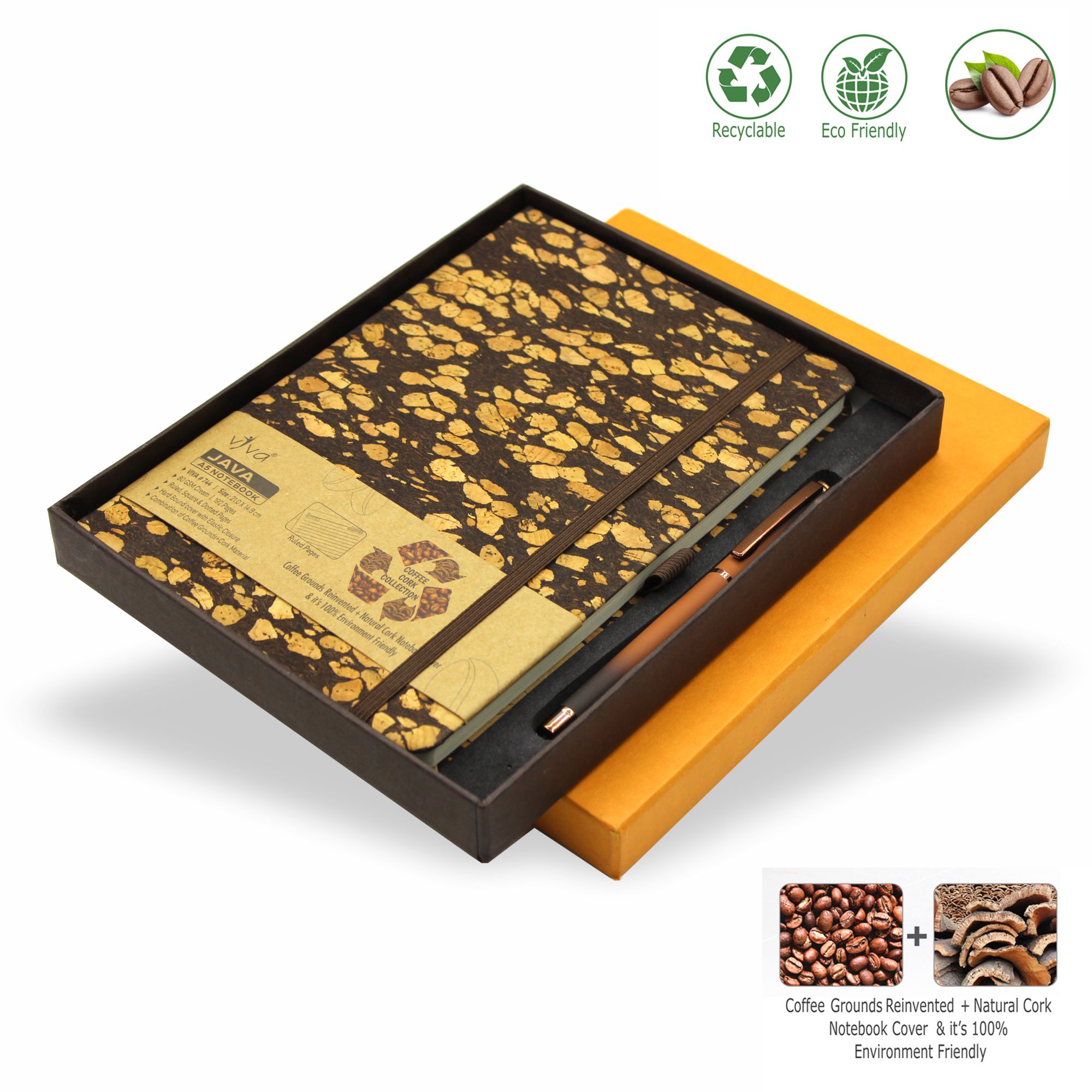 Java Coffee Notebook & Preciosa Coffee Pen (Gift Set)