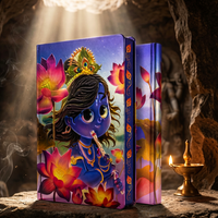 Cute Krishna UV Printed 3D Embossed Illustrated 256 Pages Ruled Journal Notebook (Limited Edition)