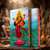 Goddess Lakshmi UV Printed 3D Embossed Illustrated 256 Pages Ruled Journal Notebook (Limited Edition)