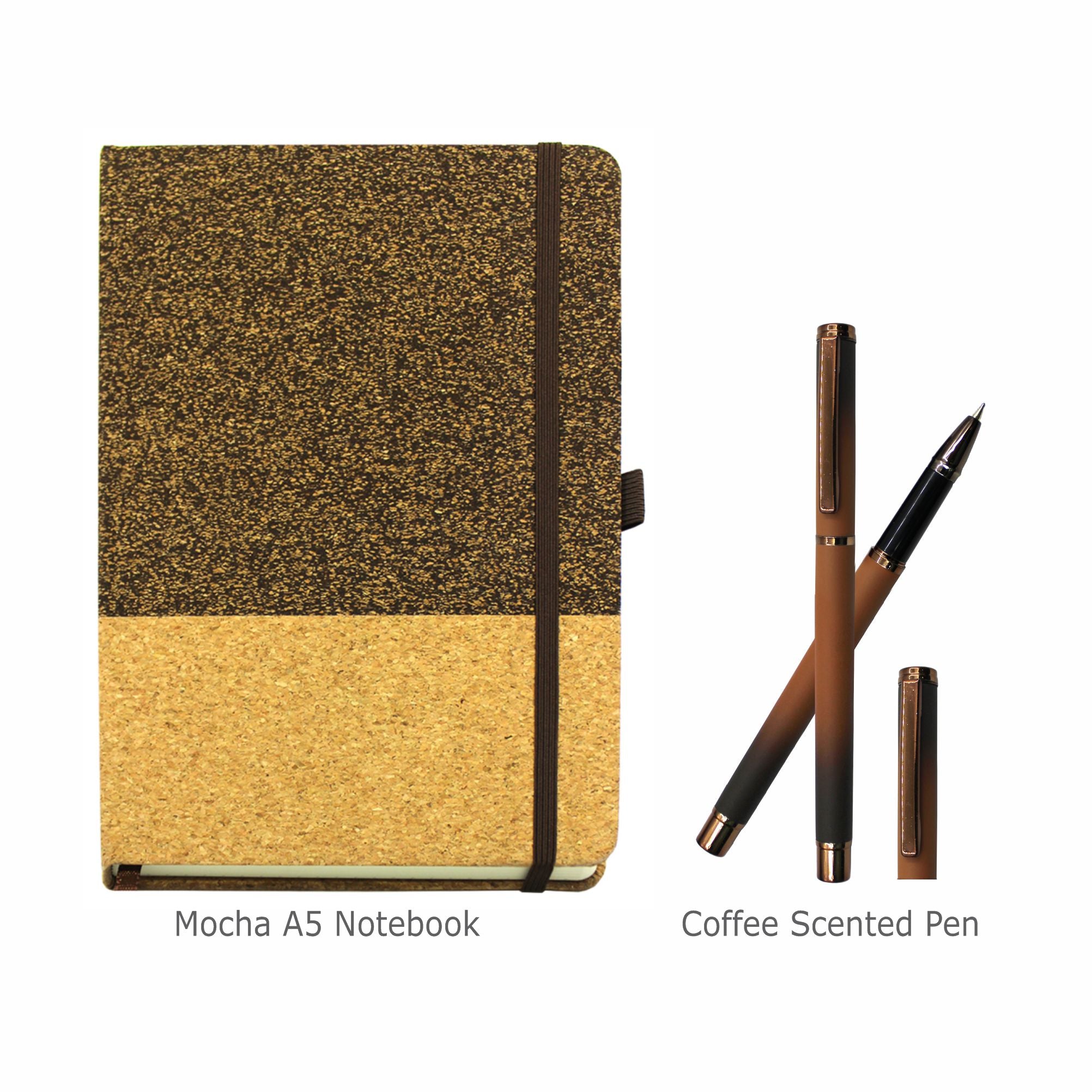 Mocha Coffee Notebook & Espresso Coffee Pen (Gift Set)