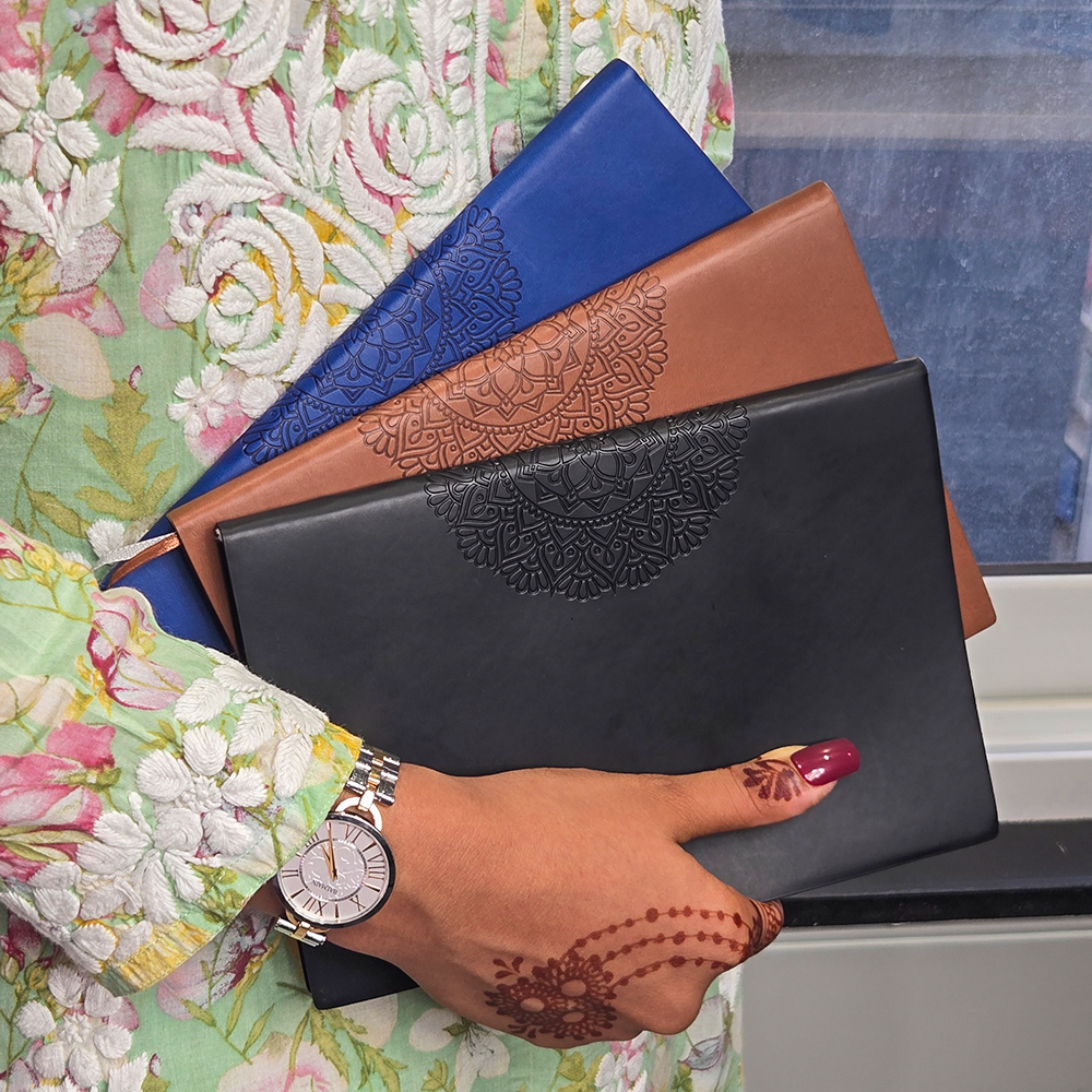Mandala Design Leather A5 Journal Notebook - Premium Journal Notebook - Viva Diaries 