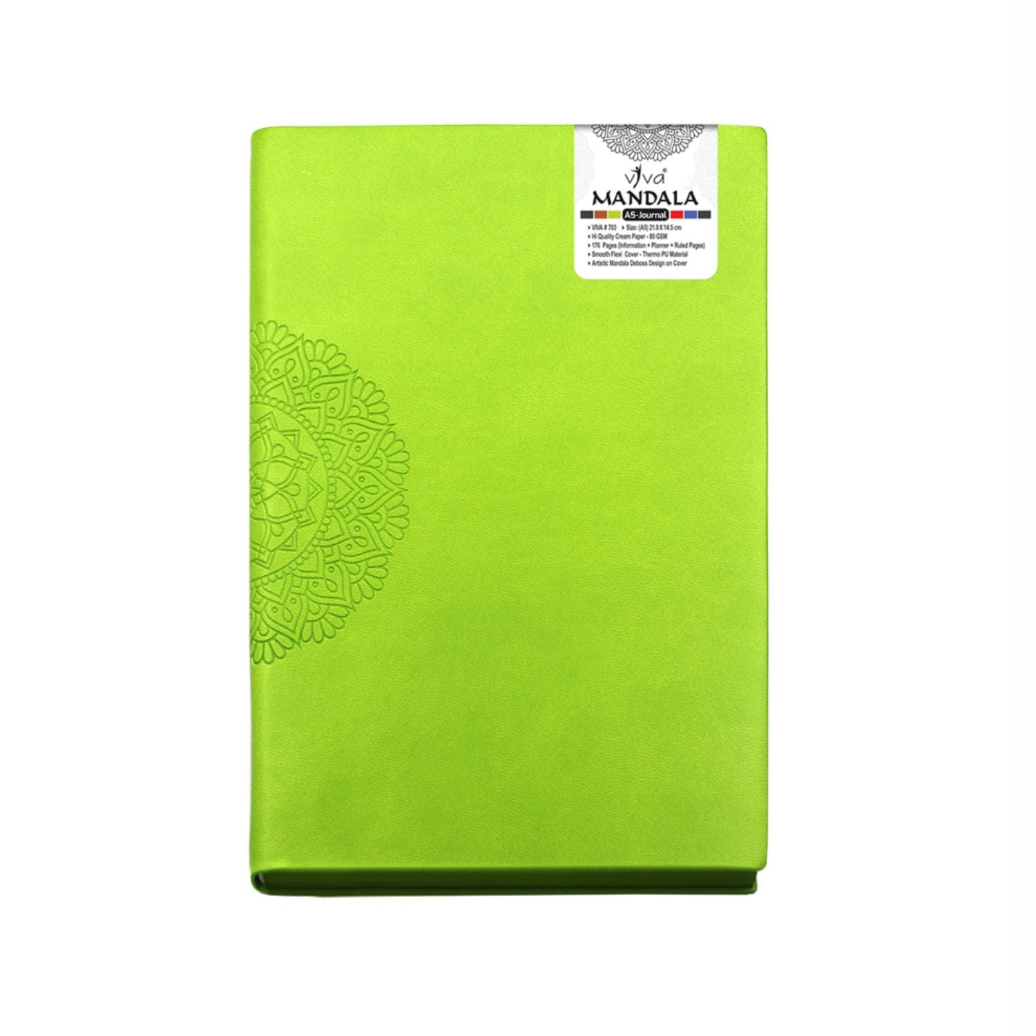 Mandala Design Leather A5 Journal Notebook - Premium Journal Notebook - Viva Diaries 