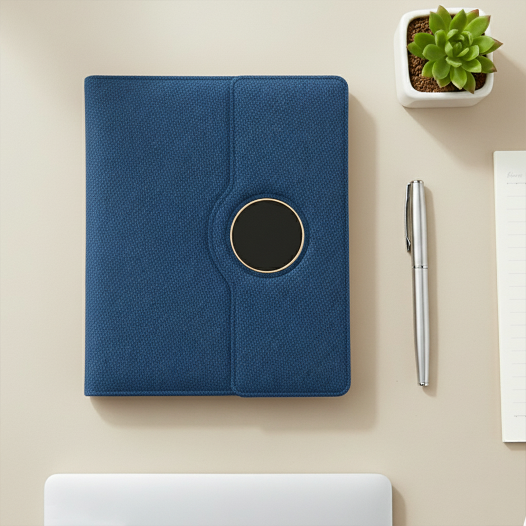 Sparq Smart Wireless Charging 8000 mAh Powerbank Notebook (Free Name Personalisation) - Navy Blue