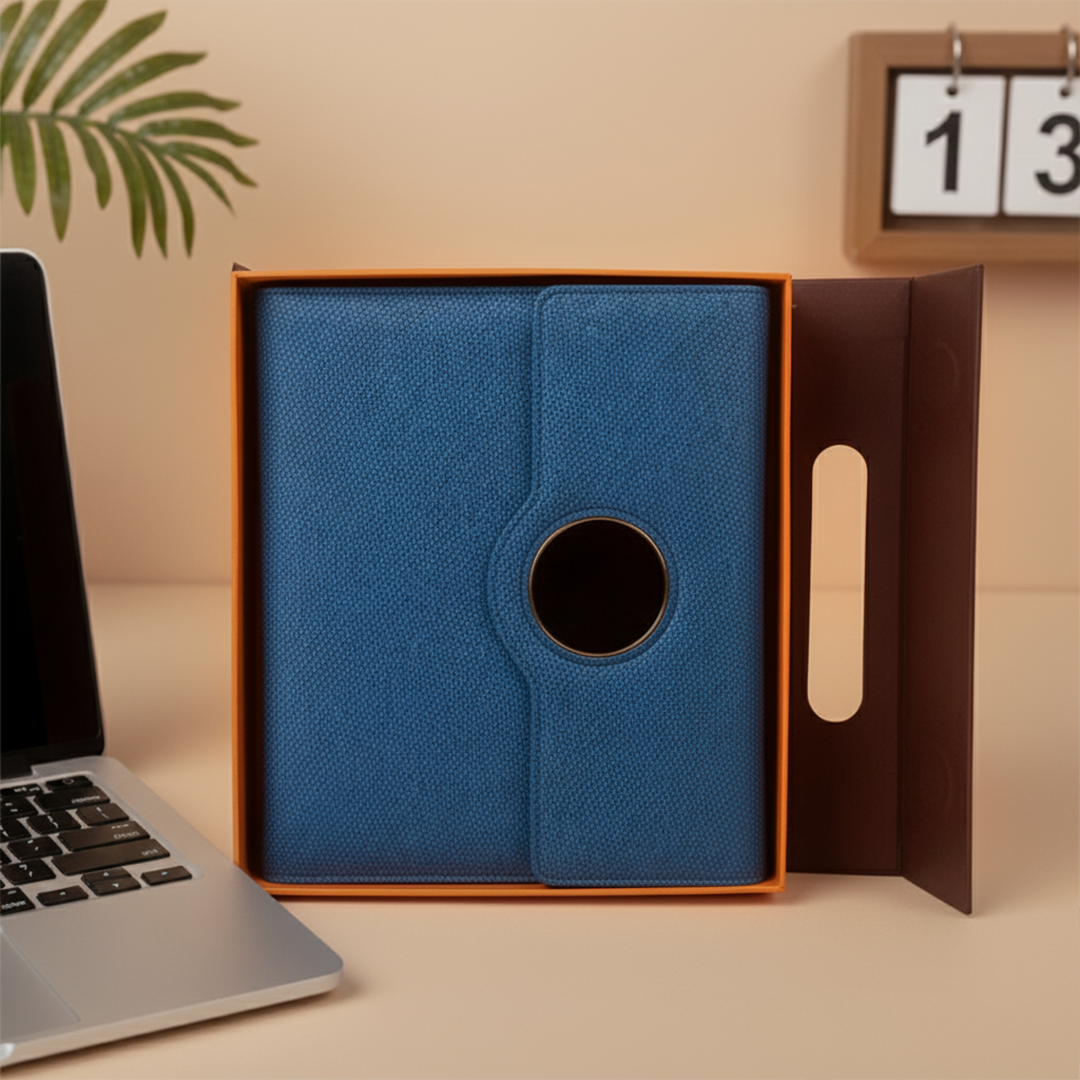 Sparq Smart Wireless Charging 8000 mAh Powerbank Notebook (Free Name Personalisation) - Navy Blue