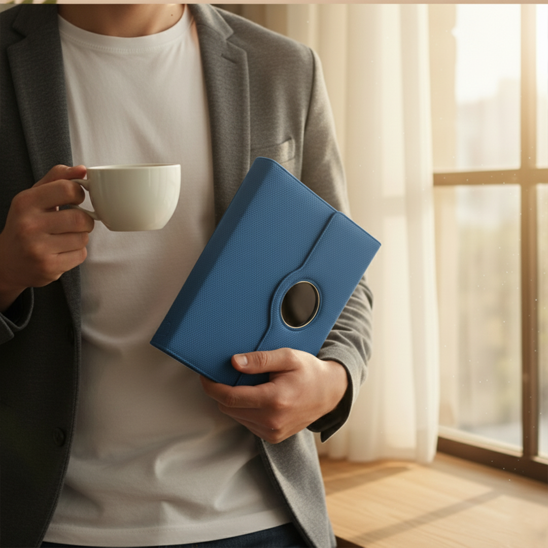 Sparq Smart Wireless Charging 8000 mAh Powerbank Notebook (Free Name Personalisation) - Navy Blue