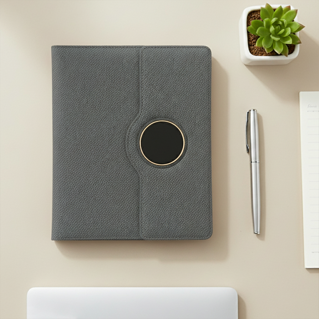 Sparq Smart Wireless Charging 8000 mAh Powerbank Notebook (Free Name Personalisation) - Grey