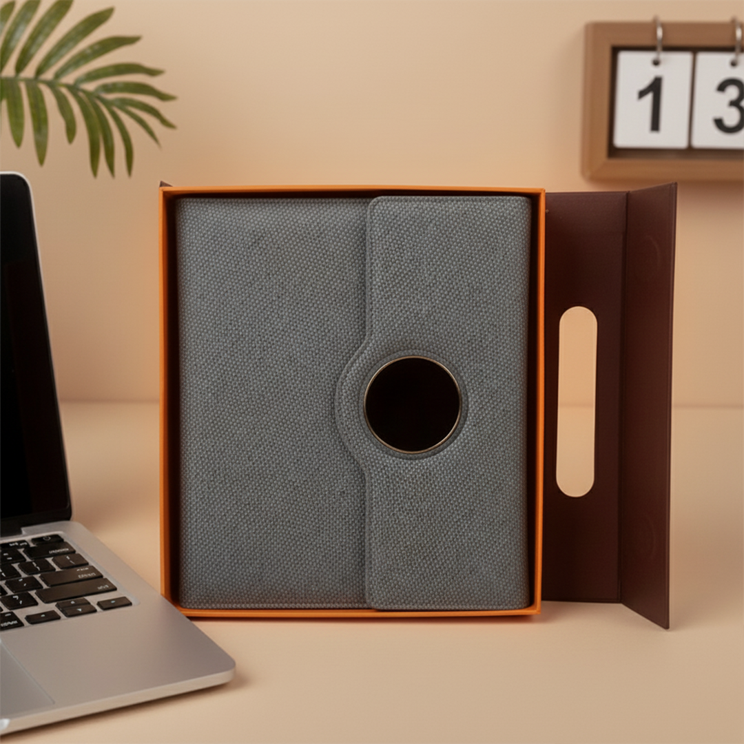 Sparq Smart Wireless Charging 8000 mAh Powerbank Notebook (Free Name Personalisation) - Grey