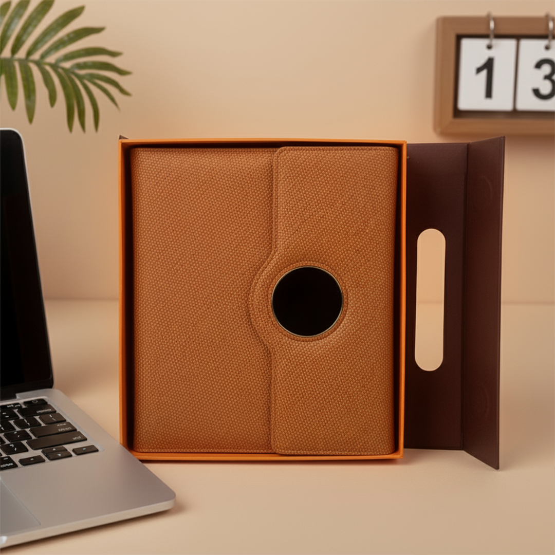 Sparq Smart Wireless Charging 8000 mAh Powerbank Notebook (Free Name Personalisation) - Tan