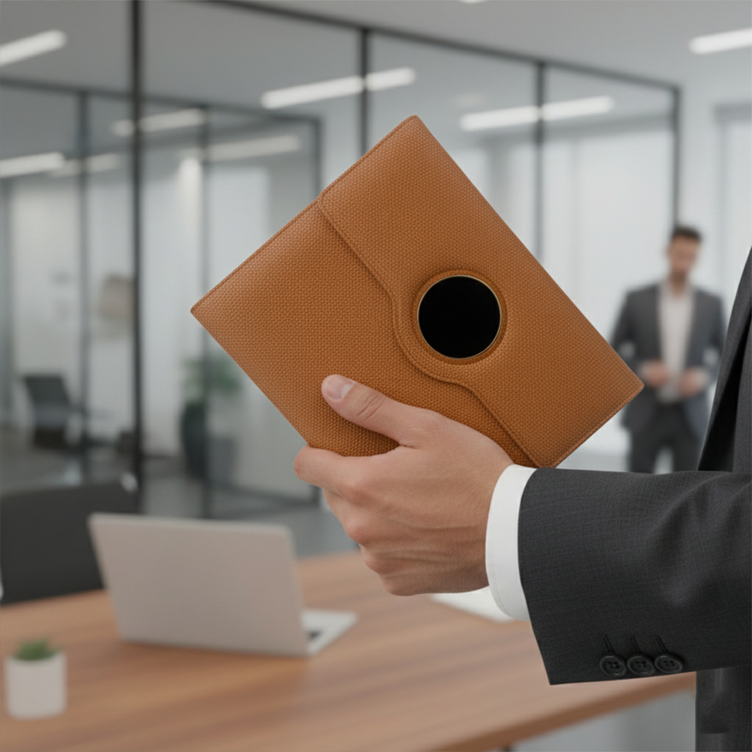 Sparq Smart Wireless Charging 8000 mAh Powerbank Notebook (Free Name Personalisation) - Tan