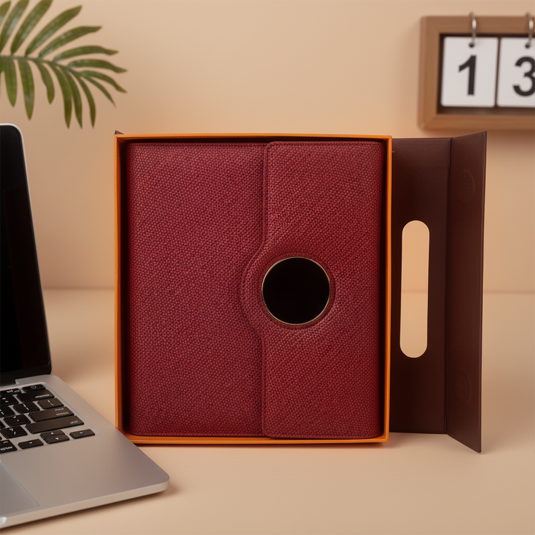 Sparq Smart Wireless Charging 8000 mAh Powerbank Notebook (Free Name Personalisation) - Burgundy