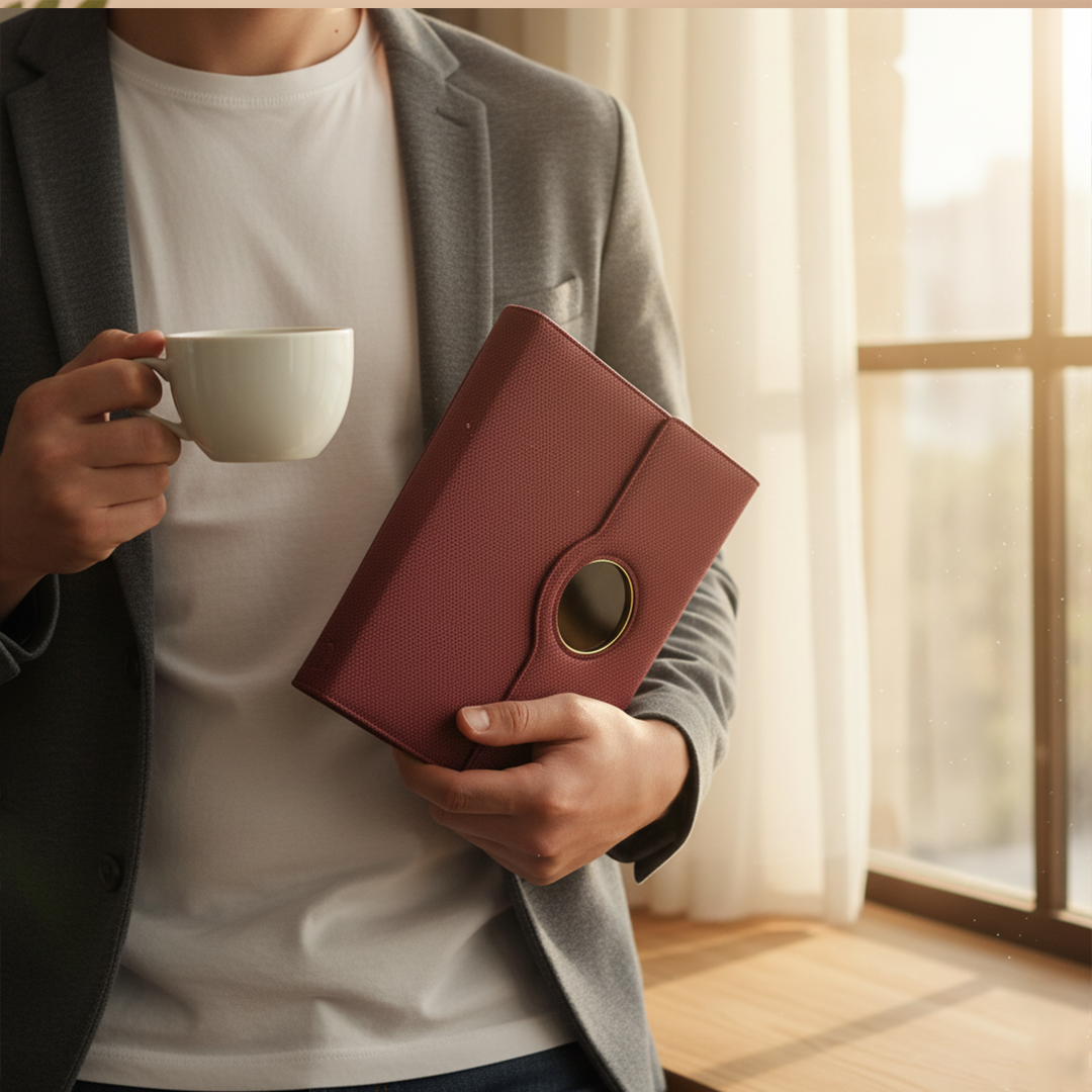 Sparq Smart Wireless Charging 8000 mAh Powerbank Notebook (Free Name Personalisation) - Burgundy