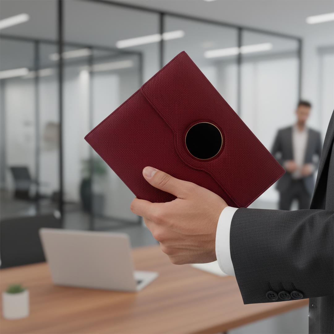 Sparq Smart Wireless Charging 8000 mAh Powerbank Notebook (Free Name Personalisation) - Burgundy