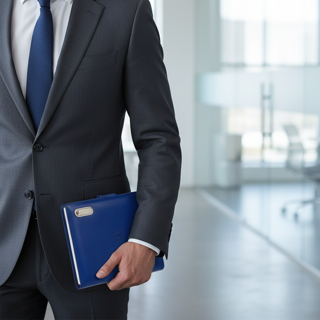 Next Gen - Smart Wireless Charging 8000 mAh Powerbank Notebook with 16 GB Pendrive - (Free Name Personalisation) - Blue