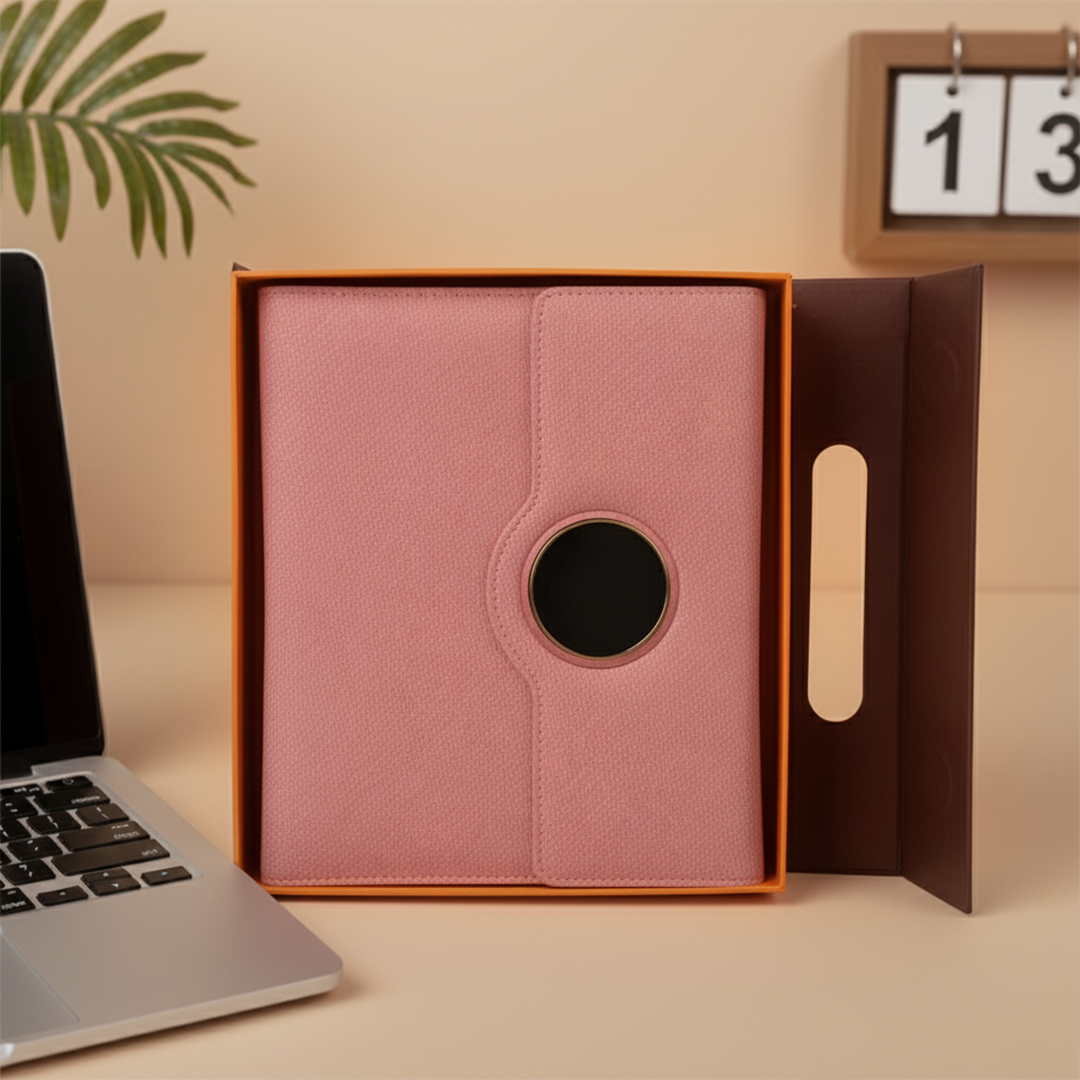 Sparq Smart Wireless Charging 8000 mAh Powerbank Notebook (Free Name Personalisation) - Pink