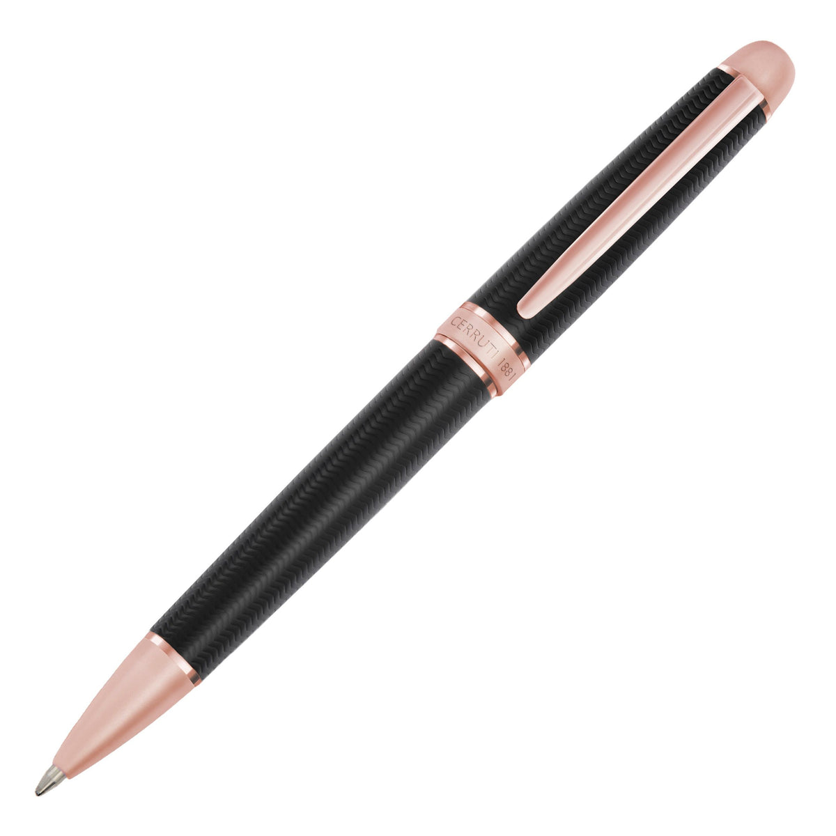 Stylo Bille Holborn Black & Rose Gold Ballpoint Pen | NSI5894E