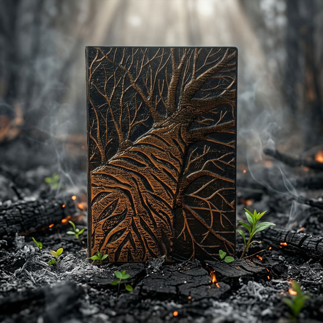 Tree Arbor – Crimson Root Edition 3D Embossed Vintage Leather Journal Notebook with Golden Diamond Ball Pen (Limited Edition)