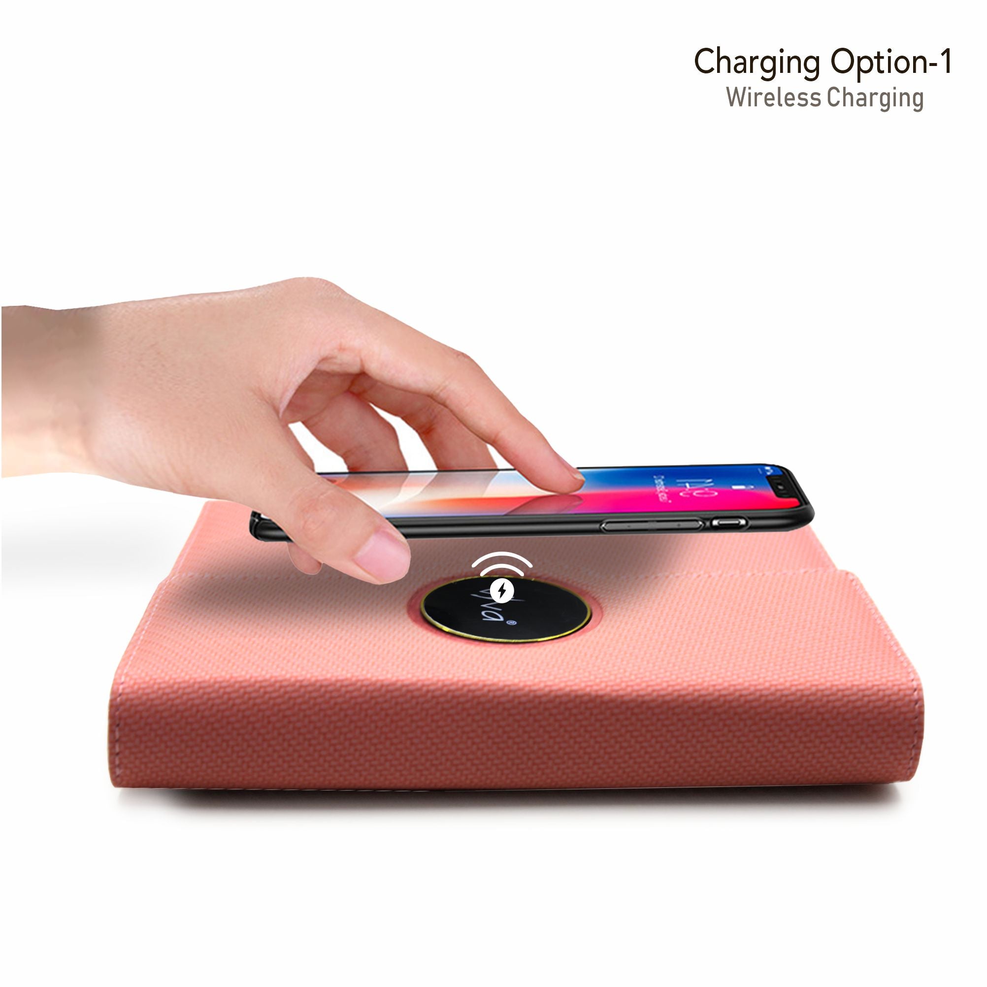 Sparq Smart Wireless Charging 8000 mAh Powerbank Notebook (Free Name Personalisation) - Pink