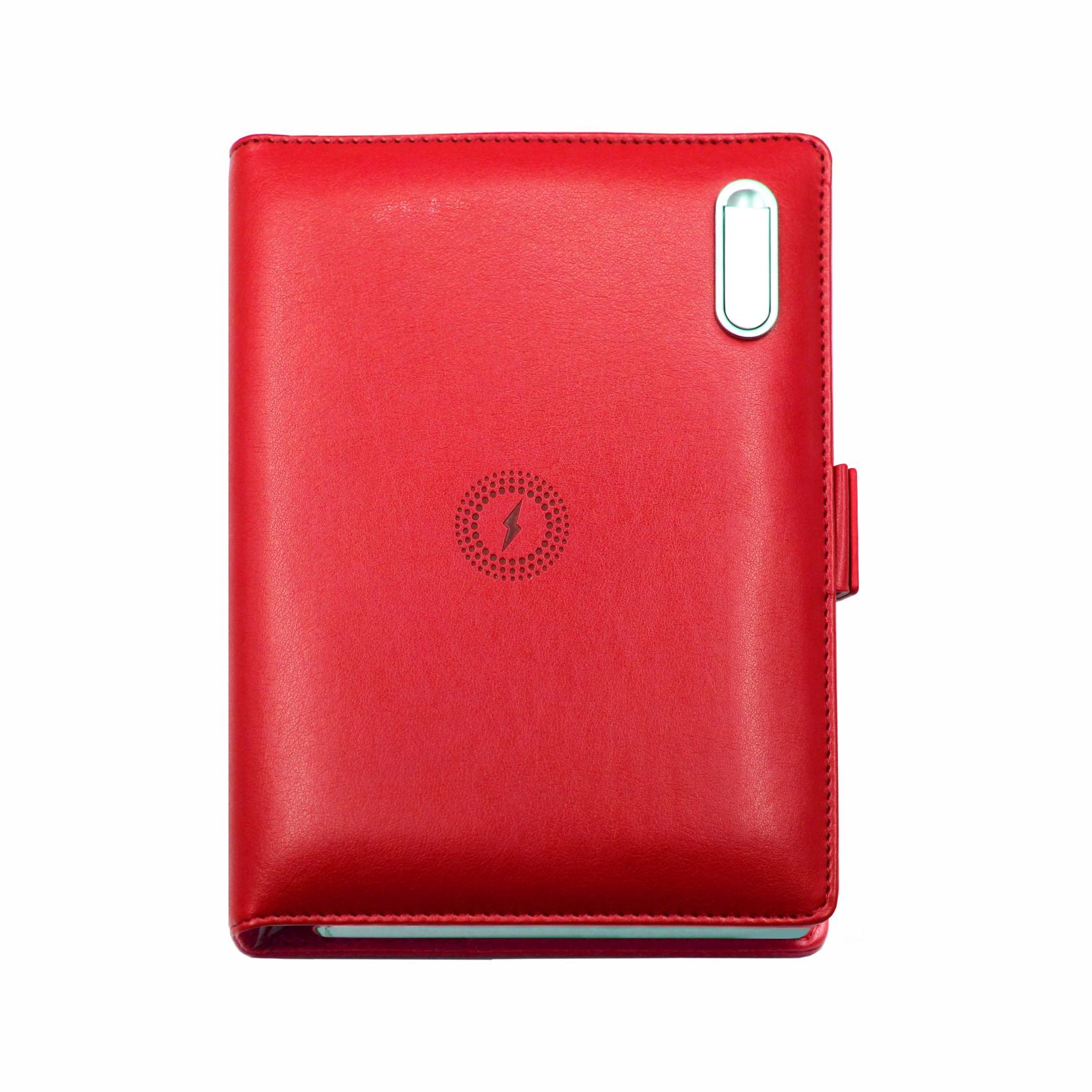 Next Gen - Smart Wireless Charging 8000 mAh Powerbank Notebook with 16 GB Pendrive - (Free Name Personalisation) - Red