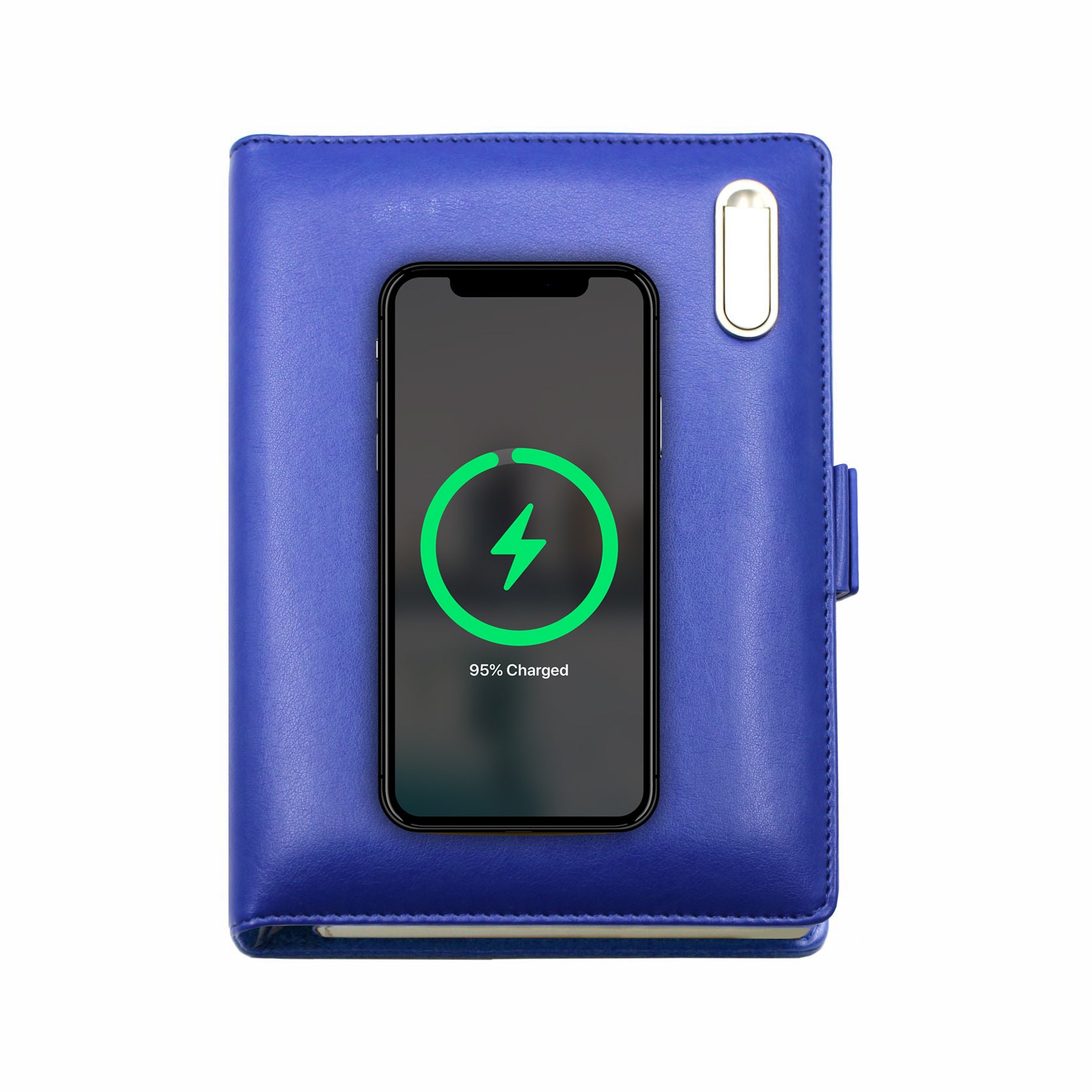 Next Gen - Smart Wireless Charging 8000 mAh Powerbank Notebook with 16 GB Pendrive - (Free Name Personalisation) - Blue