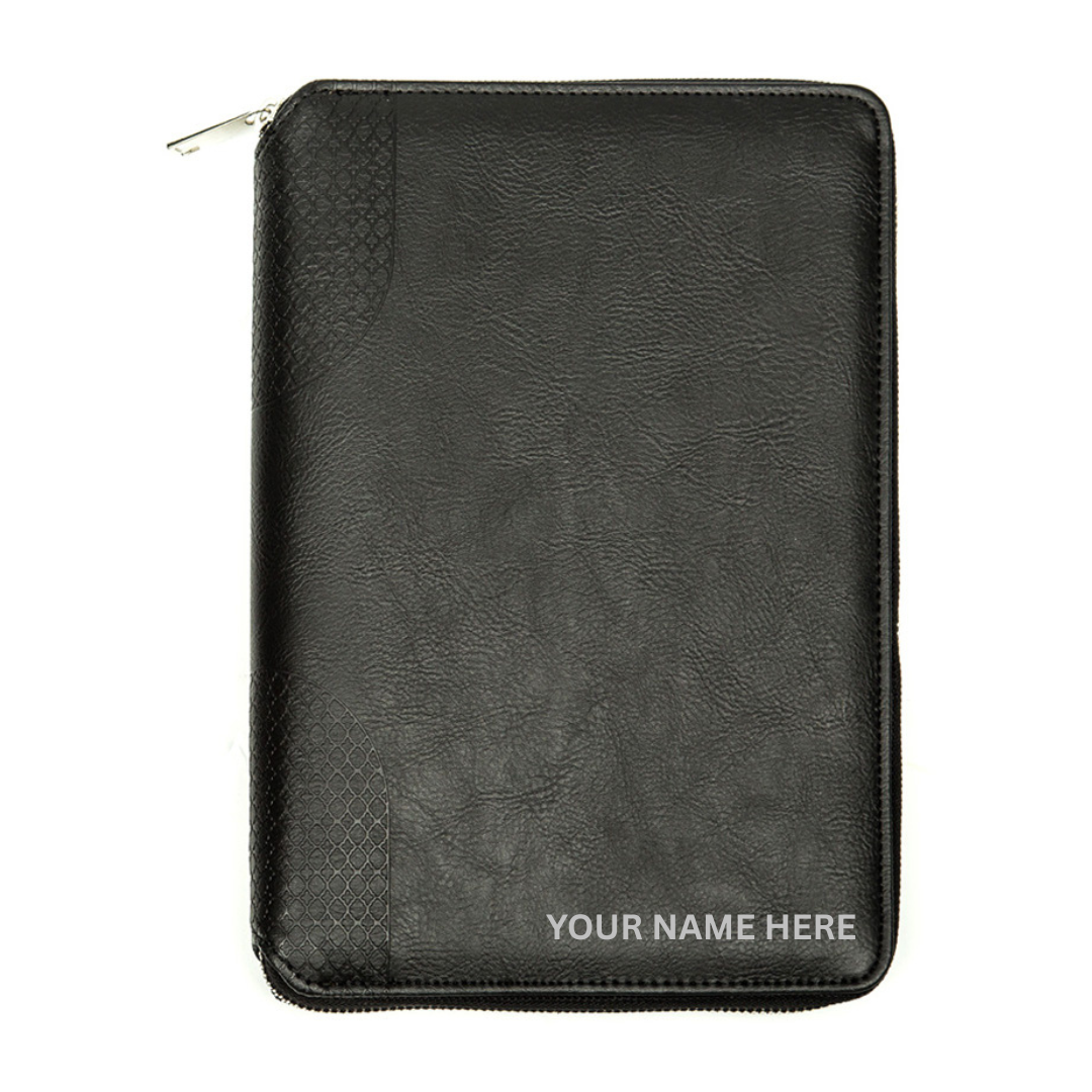 Personalised Sterling Organizer Ring Binder Notebook with Water Resistant Cover & Secure Zipper - (Free Name Personalisation) - No COD