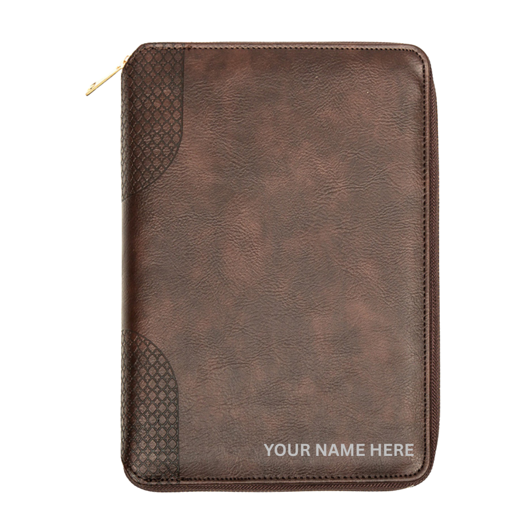 Personalised Sterling Organizer Ring Binder Notebook with Water Resistant Cover & Secure Zipper - (Free Name Personalisation) - No COD