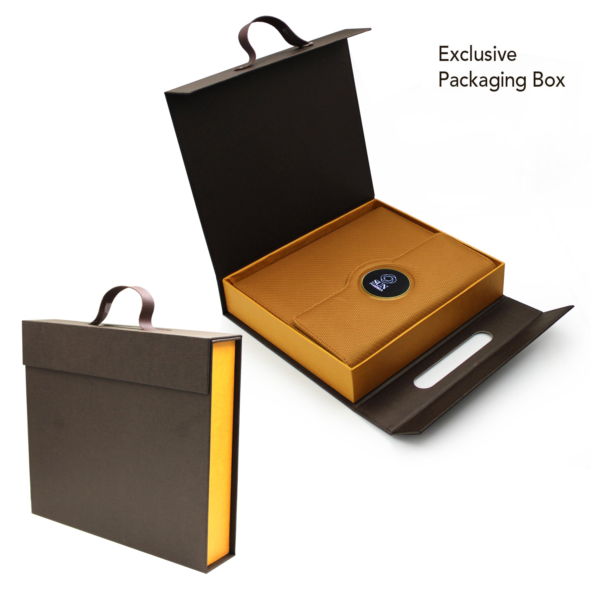 Sparq Smart Wireless Charging 8000 mAh Powerbank Notebook (Free Name Personalisation) - Tan