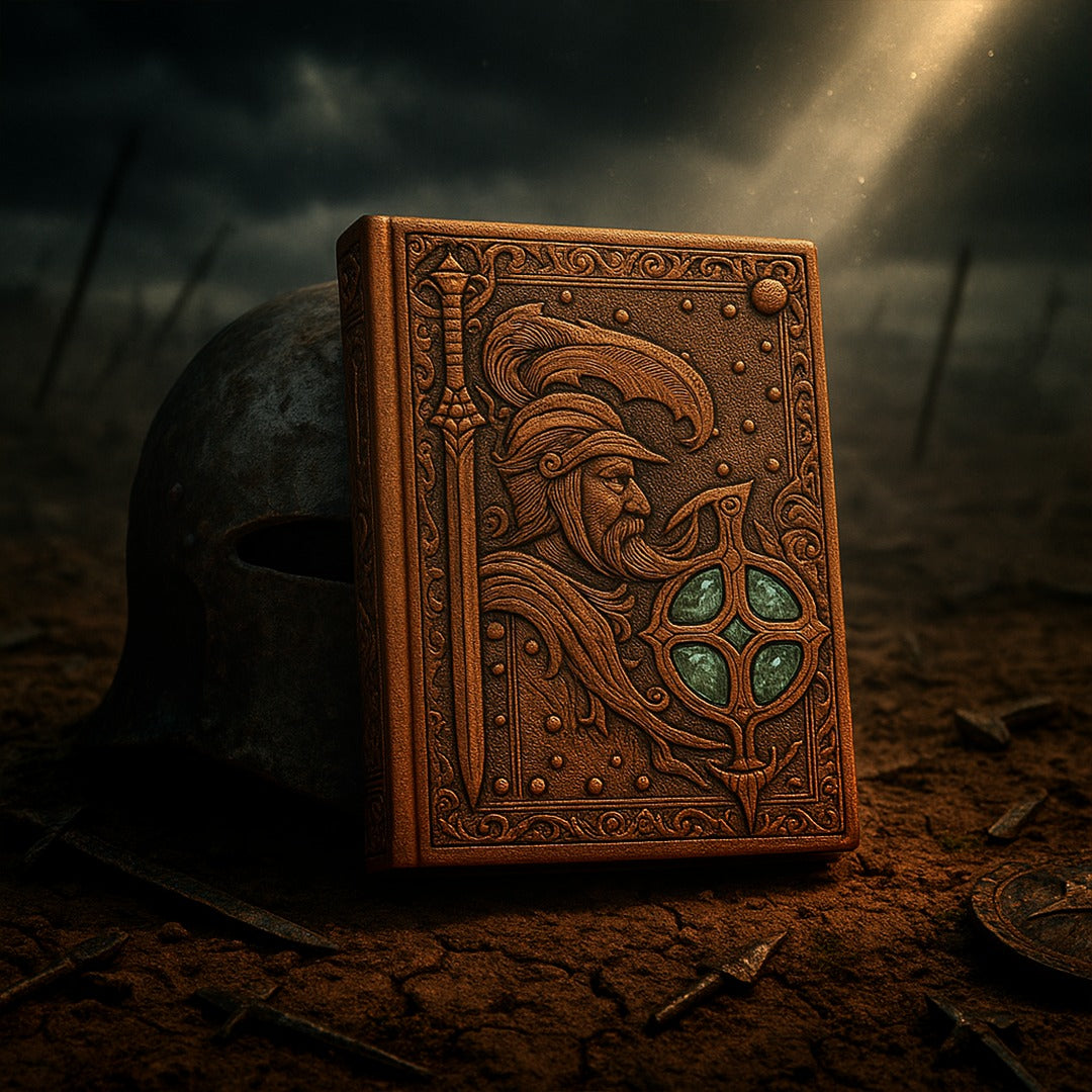 Pirates Red Copper Eternal Guardian – Knight’s Legacy 3D Embossed Vintage Leather Journal Notebook with with Rose Gold Diamond Ball Pen (Limited Edition)