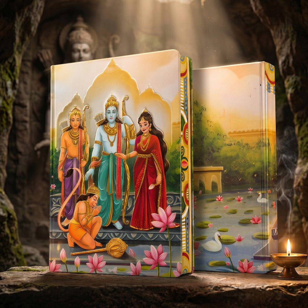 Shree Ram Darbar UV Printed 3D Embossed Illustrated 256 Pages Ruled Journal Notebook (Limited Edition)